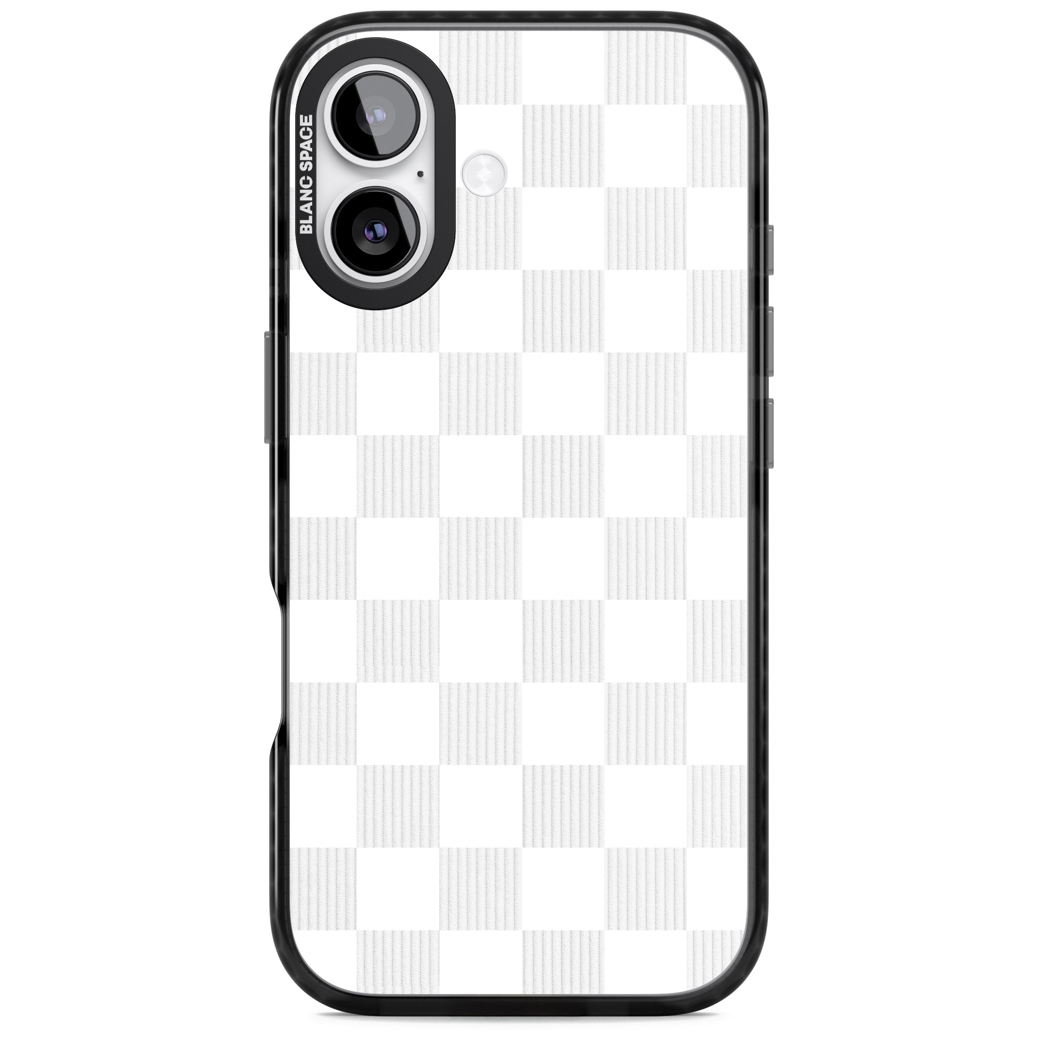 White Checkered iPhone 17 Impact Pro Black Phone Case