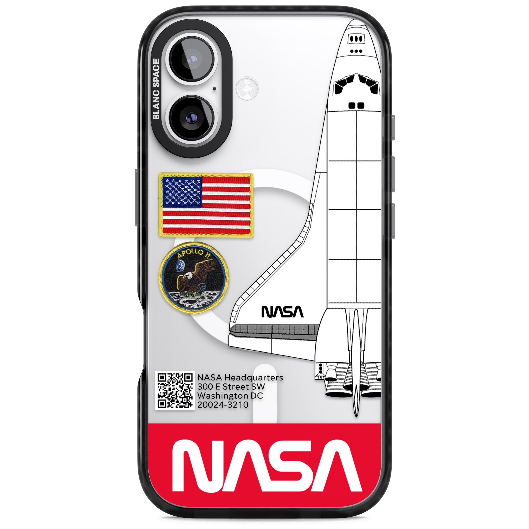 Nasa Apollo 11 iPhone 17 Impact Pro Black Phone Case