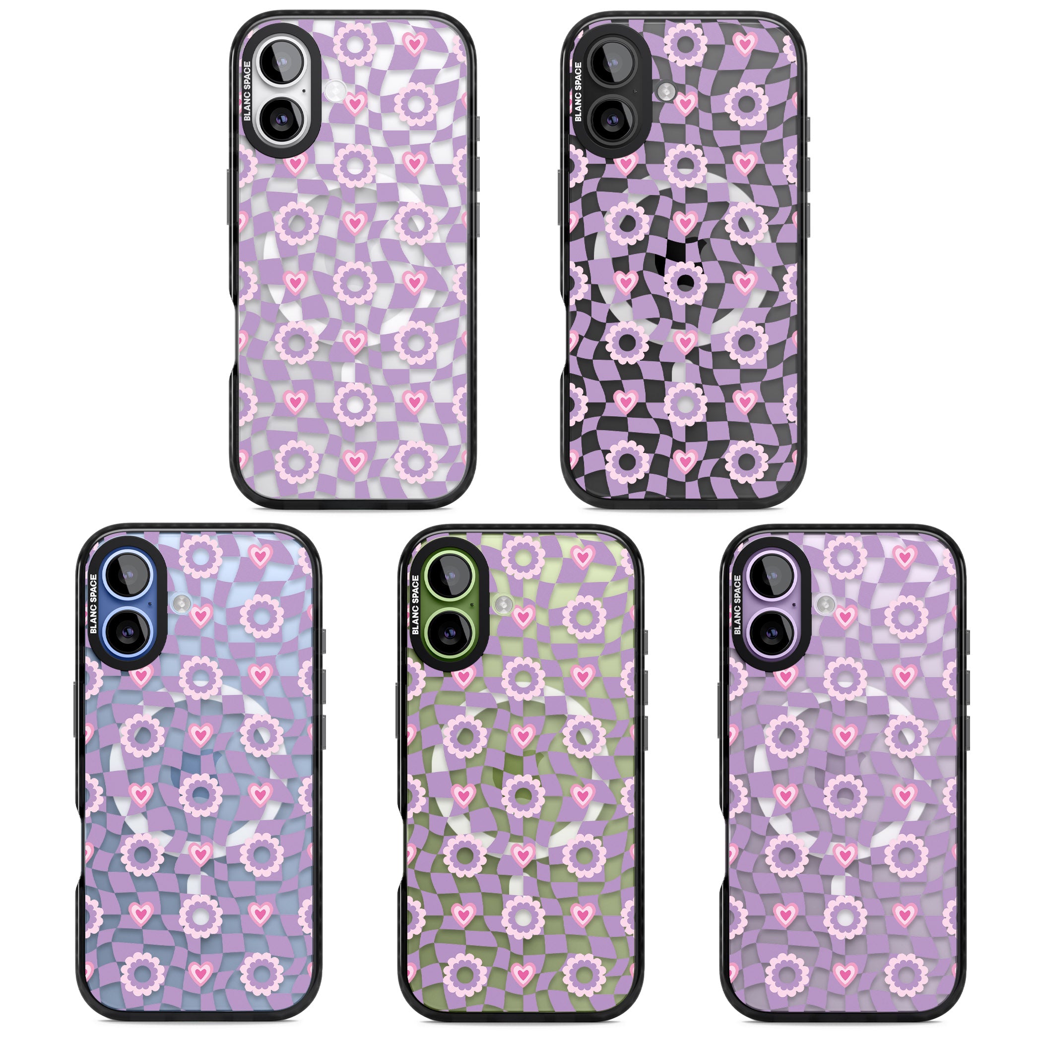 Checkered Love Pattern iPhone 17 Impact Pro Black Phone Case APT Impact Protection