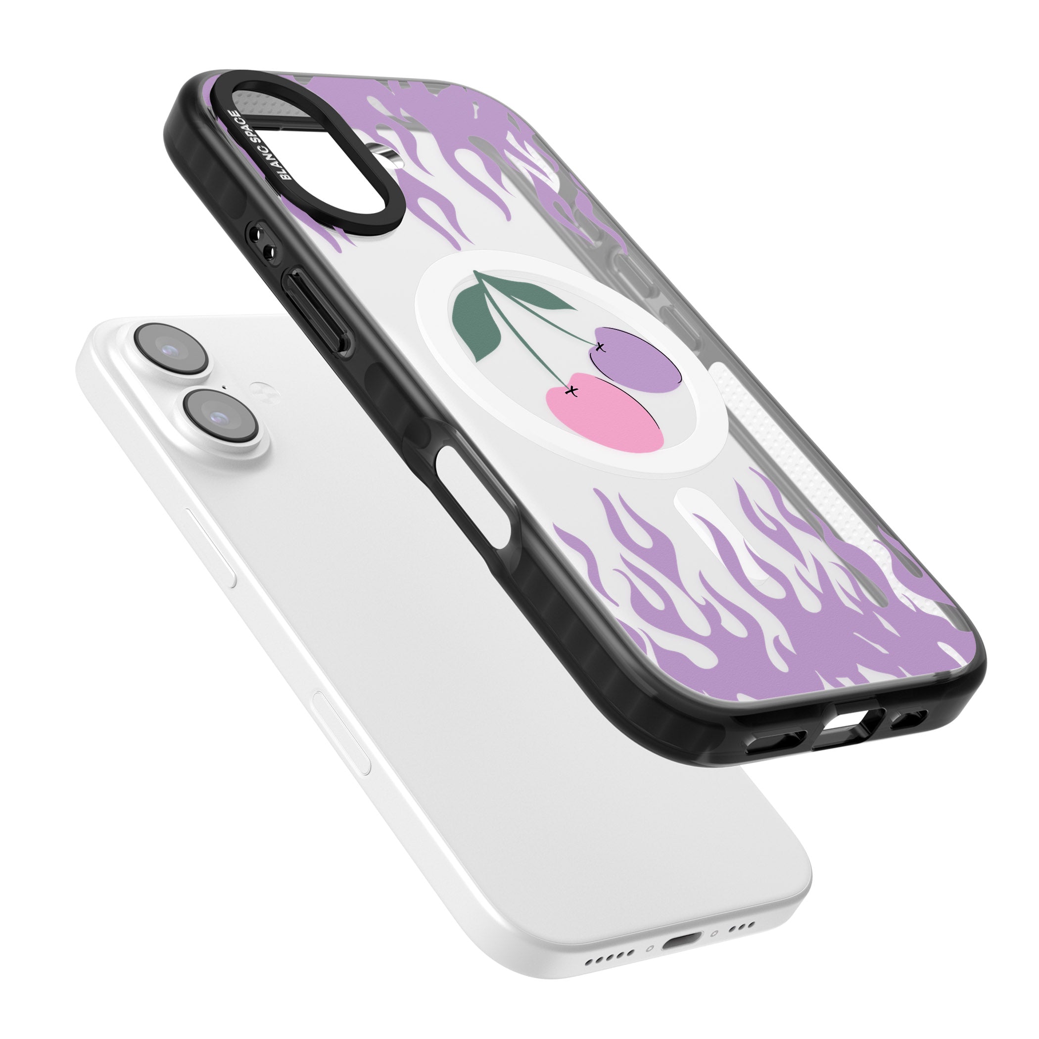 Cherries N' Flames iPhone 17 Impact Pro Black Phone Case Colours