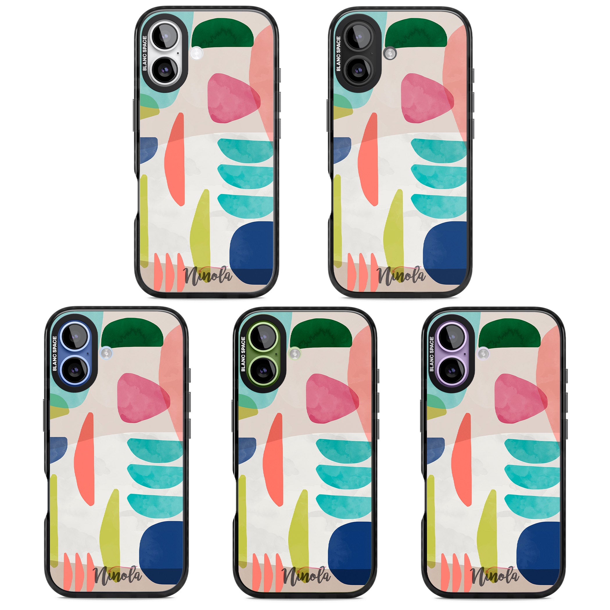 Bold Colorful Shapes iPhone 17 Impact Pro Black Phone Case APT Impact Protection