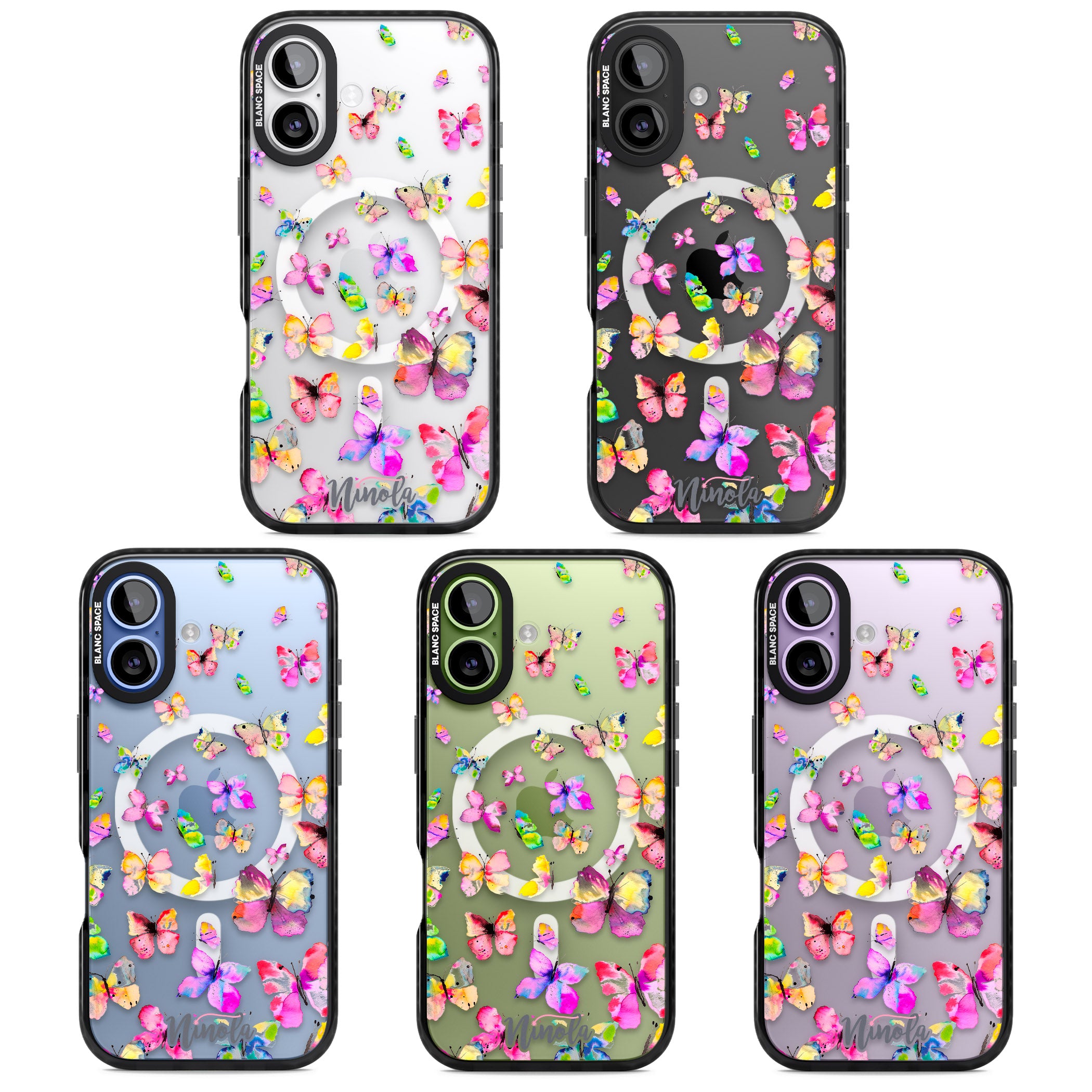 Watercolor Butterflies iPhone 17 Impact Pro Black Phone Case APT Impact Protection