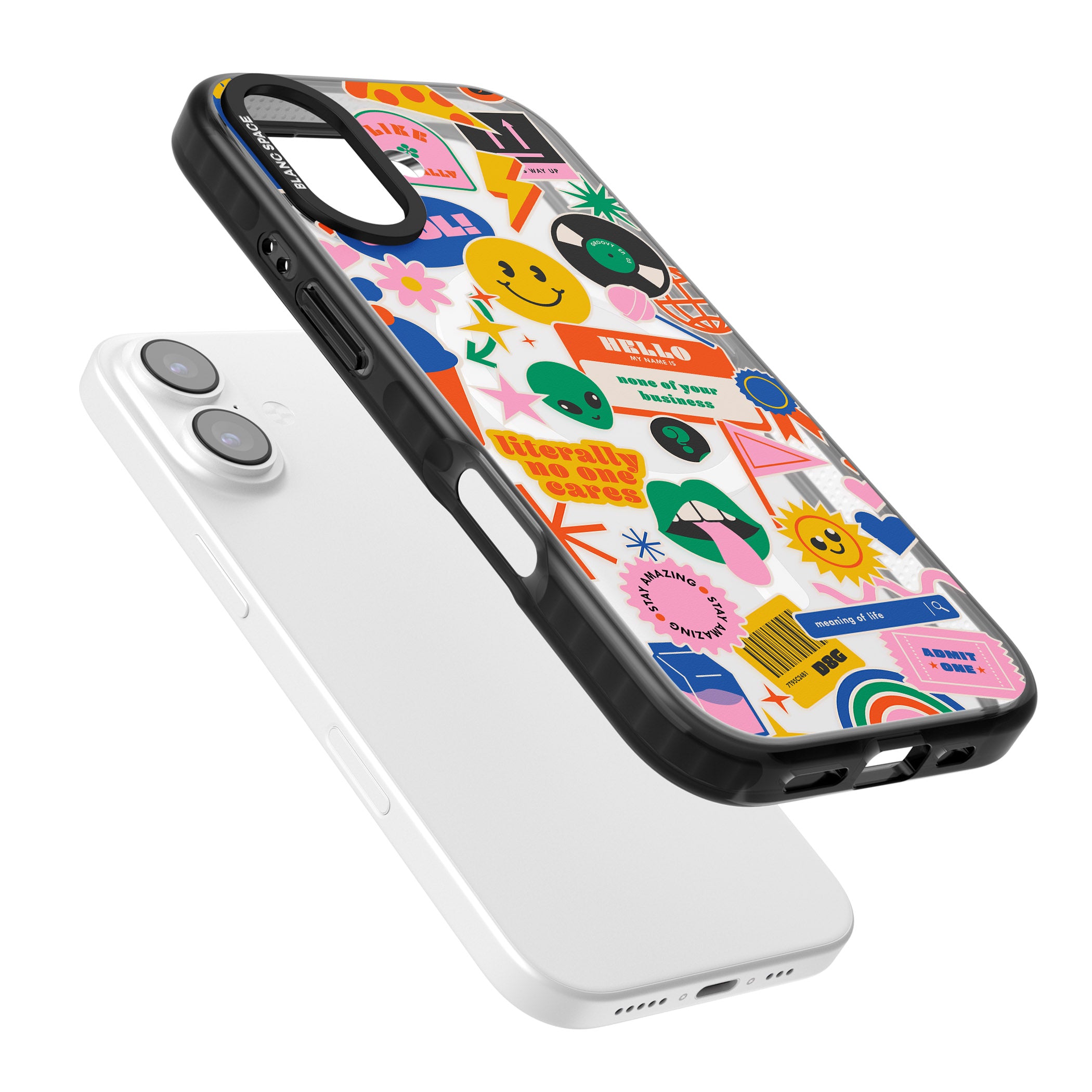 Nostalgic Sticker Vibes iPhone 17 Impact Pro Black Phone Case Colours