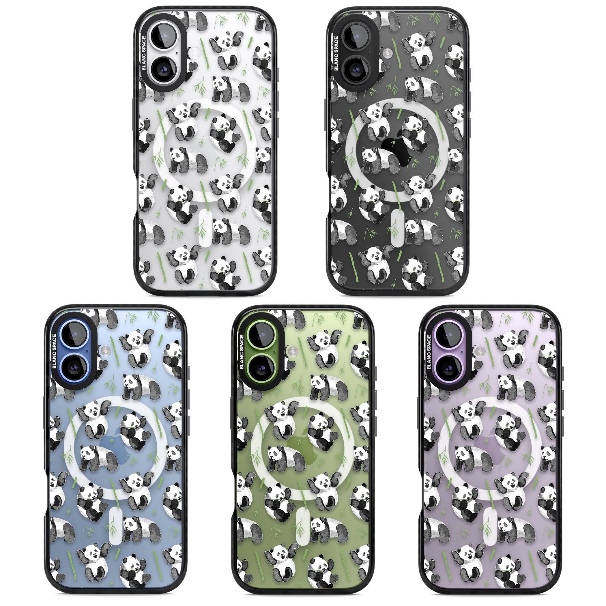 Watercolour Panda Pattern iPhone 17 Impact Pro Black Phone Case APT Impact Protection