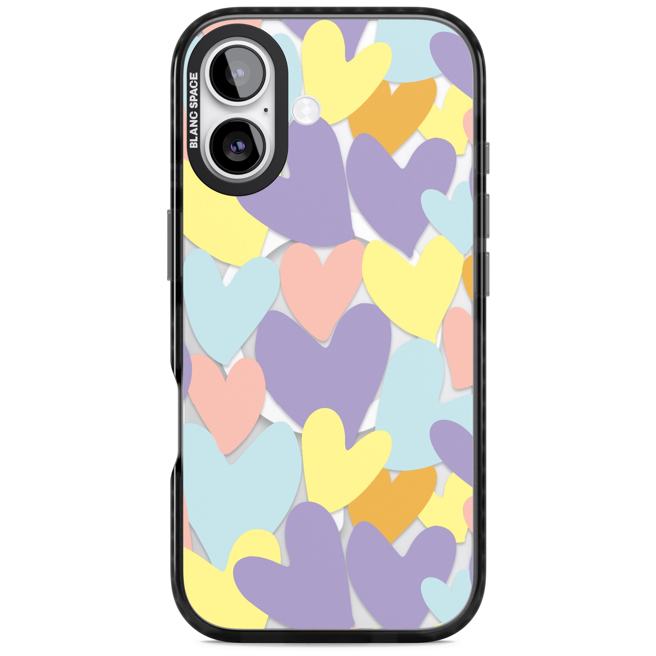 Pastel Hearts iPhone 17 Impact Pro Black Phone Case