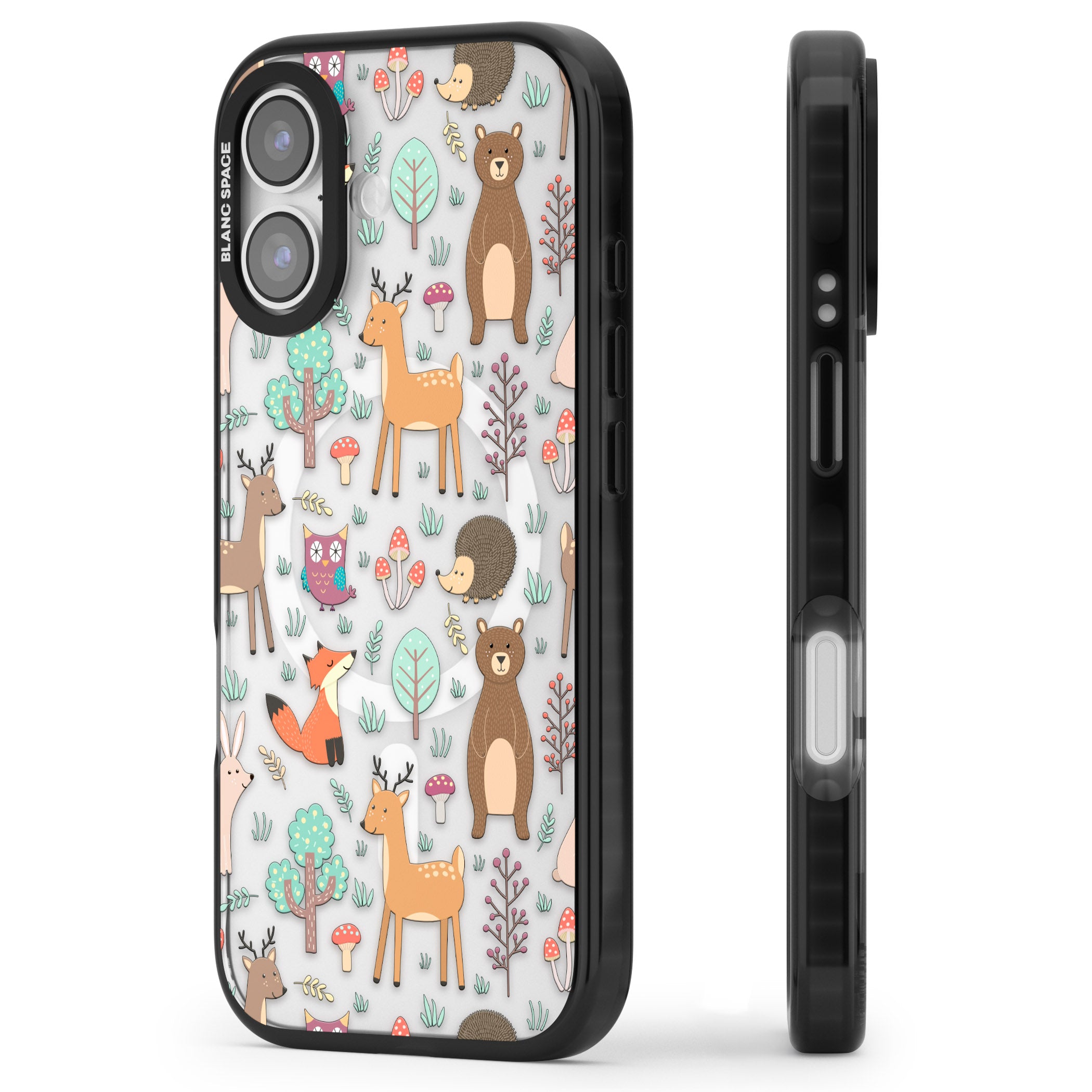 Wildlife Pattern iPhone 17 Impact Pro Black Phone Case Side Profile