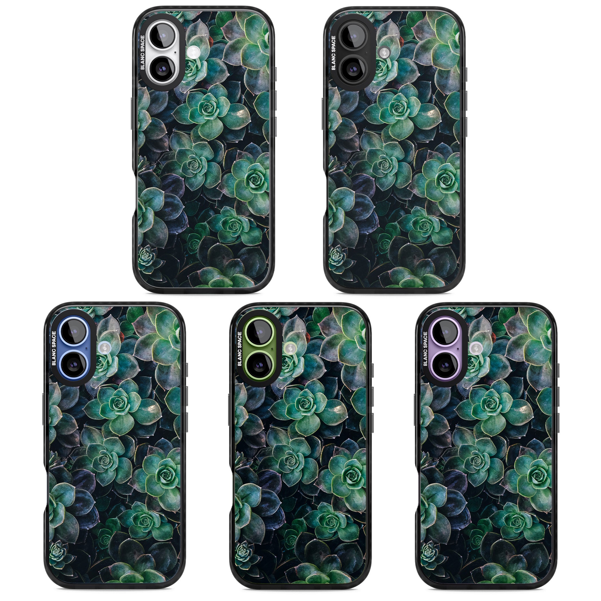 Succulent Bloom Botanical iPhone 17 Impact Pro Black Phone Case APT Impact Protection