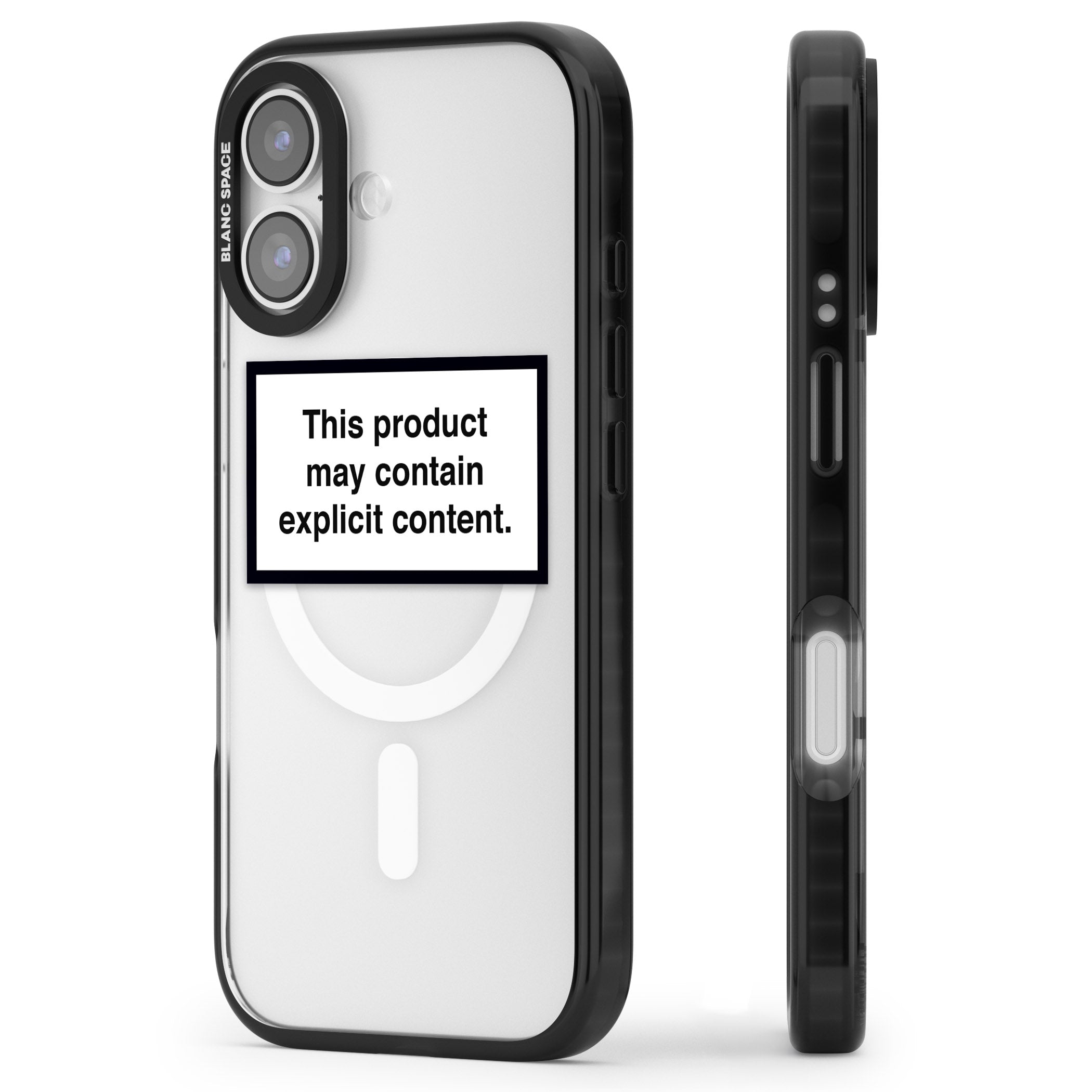 Contains Explicit Content iPhone 17 Impact Pro Black Phone Case Side Profile