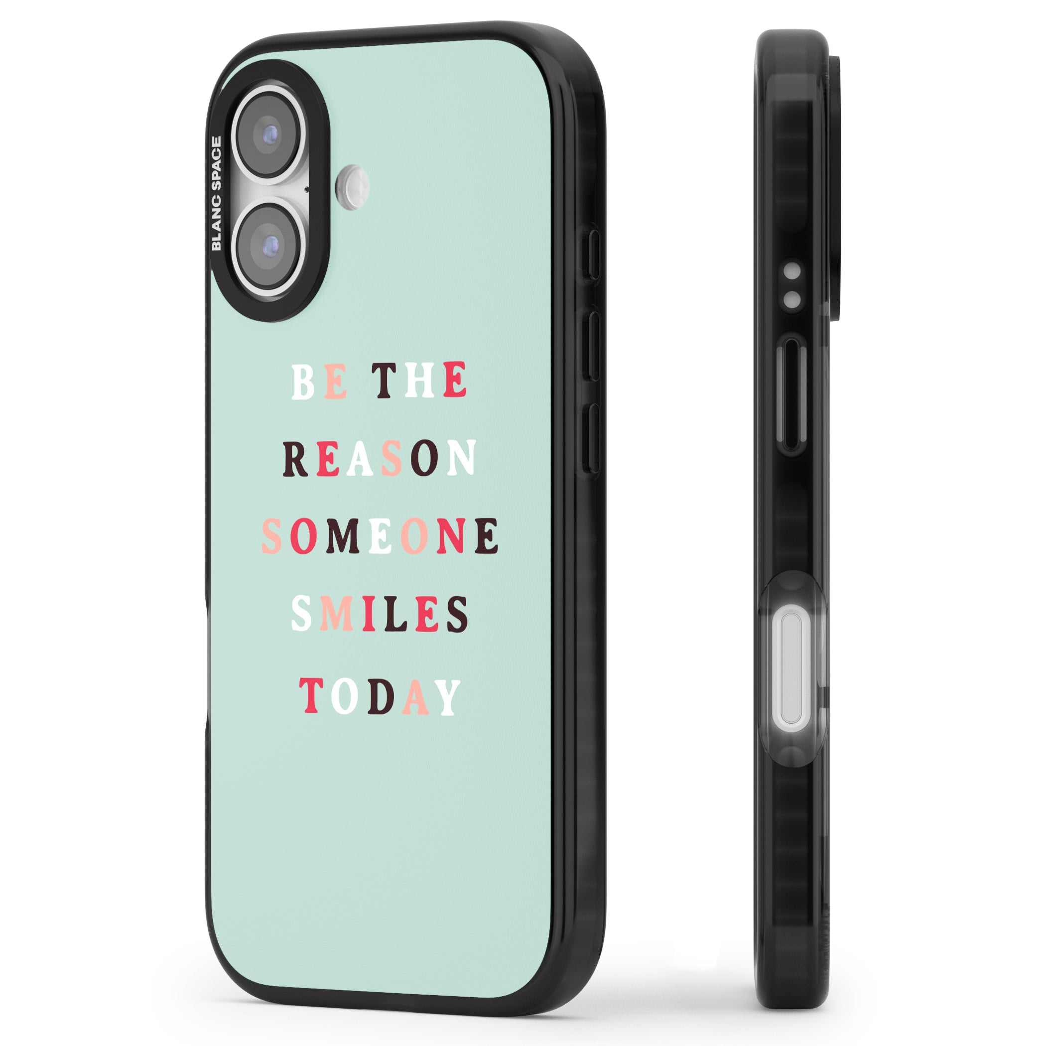 Be The Reason Quote iPhone 17 Impact Pro Black Phone Case Side Profile