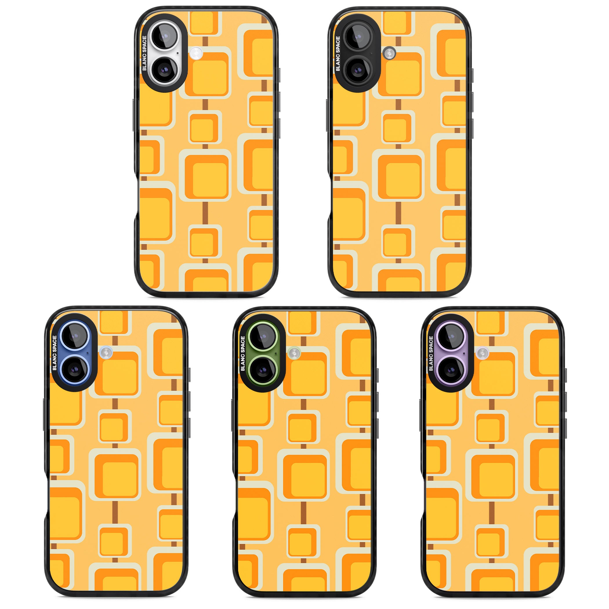 Sunny Mid Century Squares iPhone 17 Impact Pro Black Phone Case APT Impact Protection