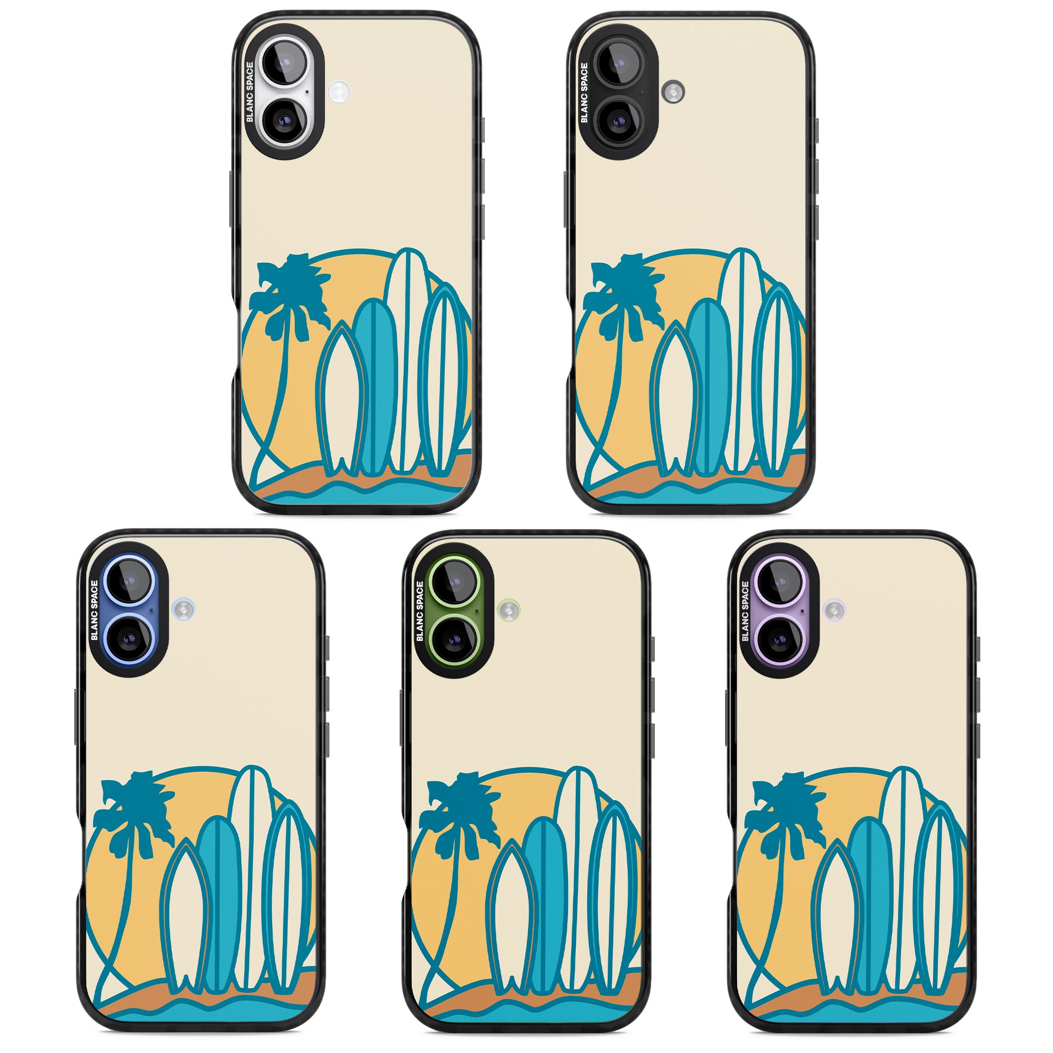 Coastal Surf Vibes iPhone 17 Impact Pro Black Phone Case APT Impact Protection