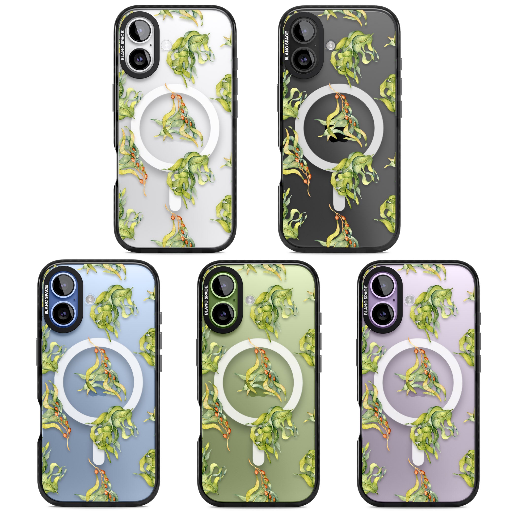 Flowing Seaweed Watercolor iPhone 17 Impact Pro Black Phone Case APT Impact Protection