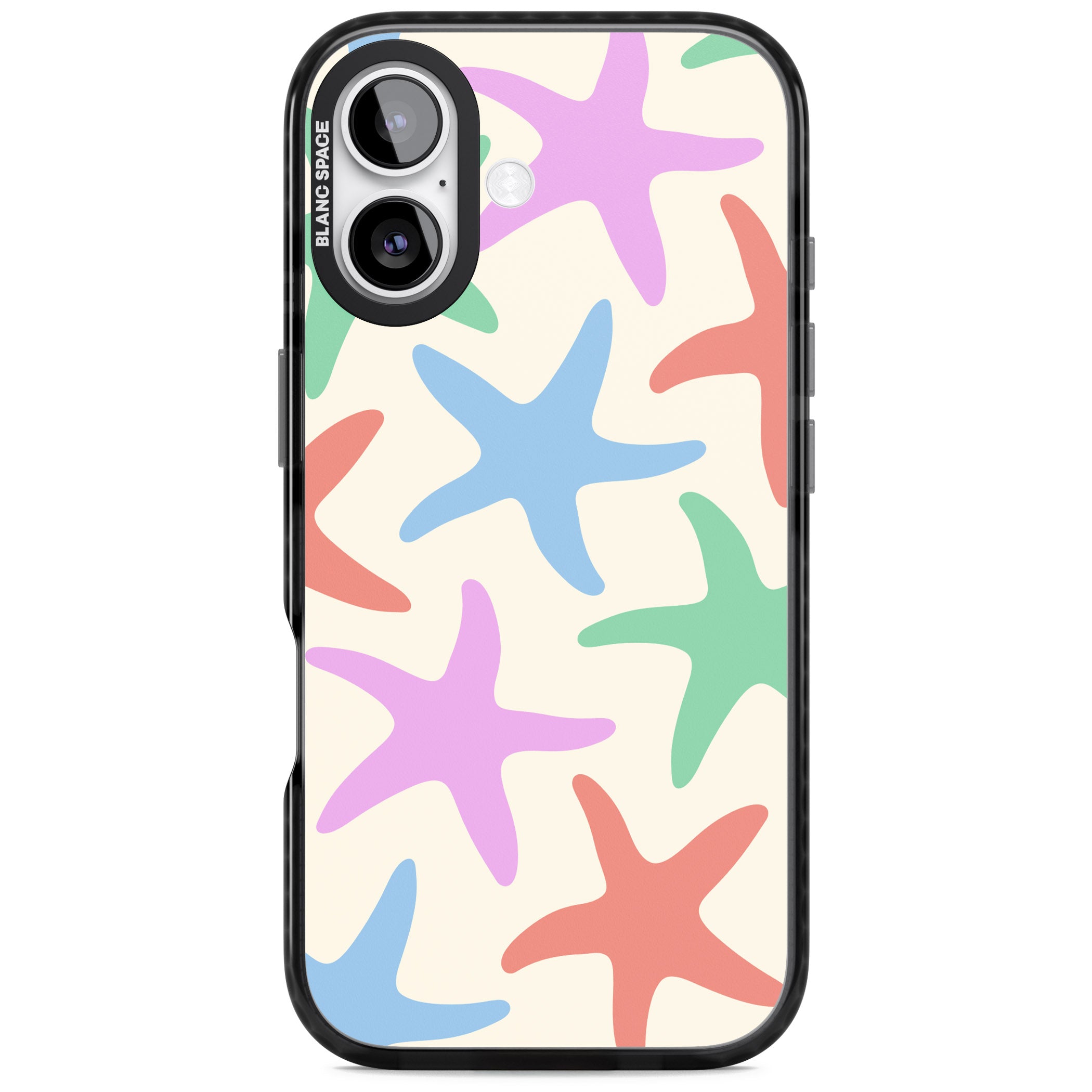 Pastel Starfish iPhone 17 Impact Pro Black Phone Case