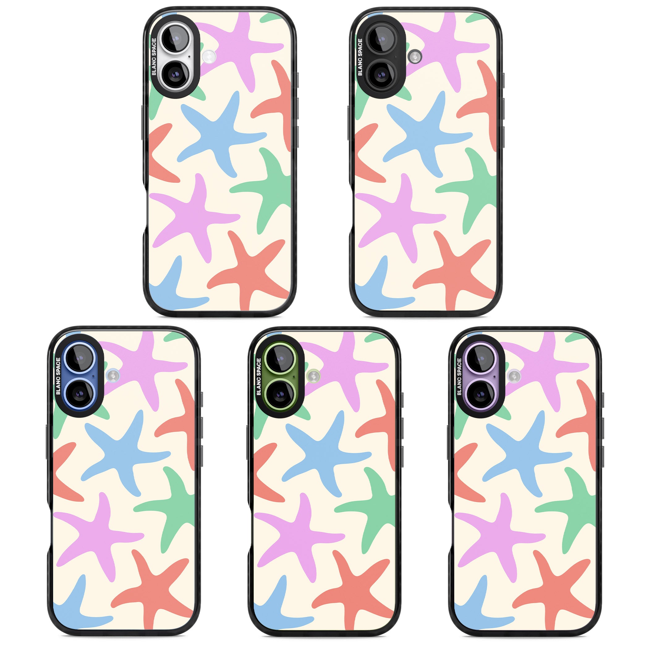 Pastel Starfish iPhone 17 Impact Pro Black Phone Case APT Impact Protection