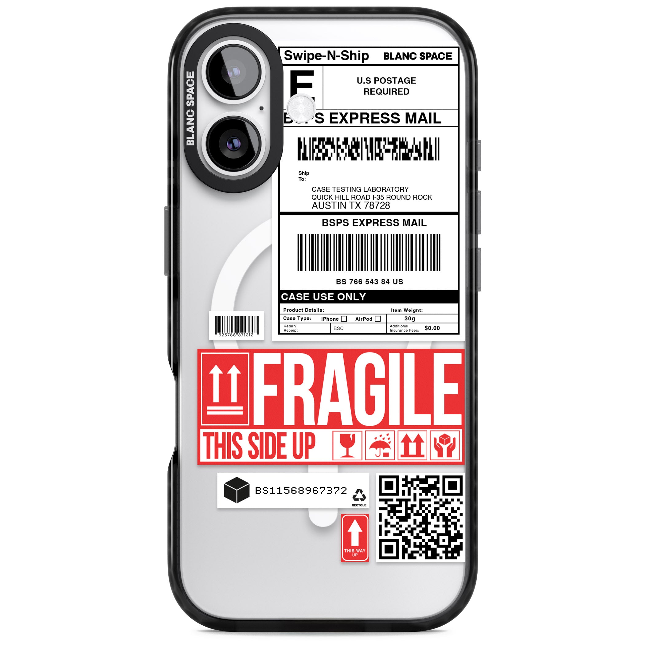 Shipping Label iPhone 17 Impact Pro Black Phone Case