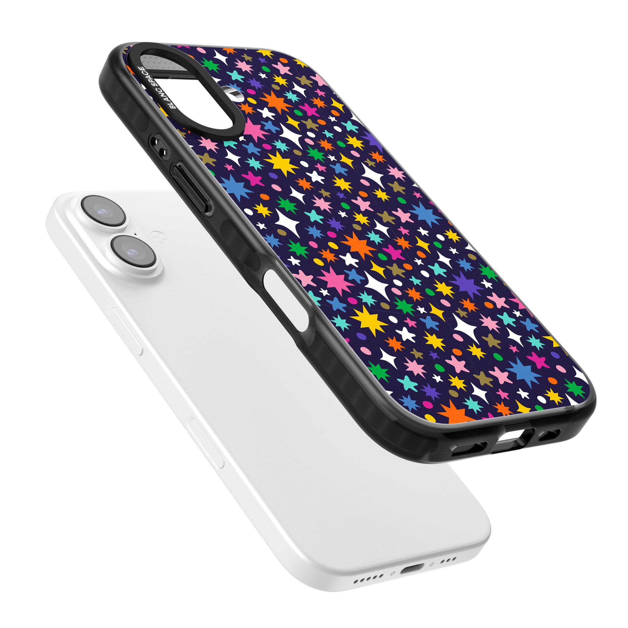 Rainbow Starburst (Purple) iPhone 17 Impact Pro Black Phone Case Colours