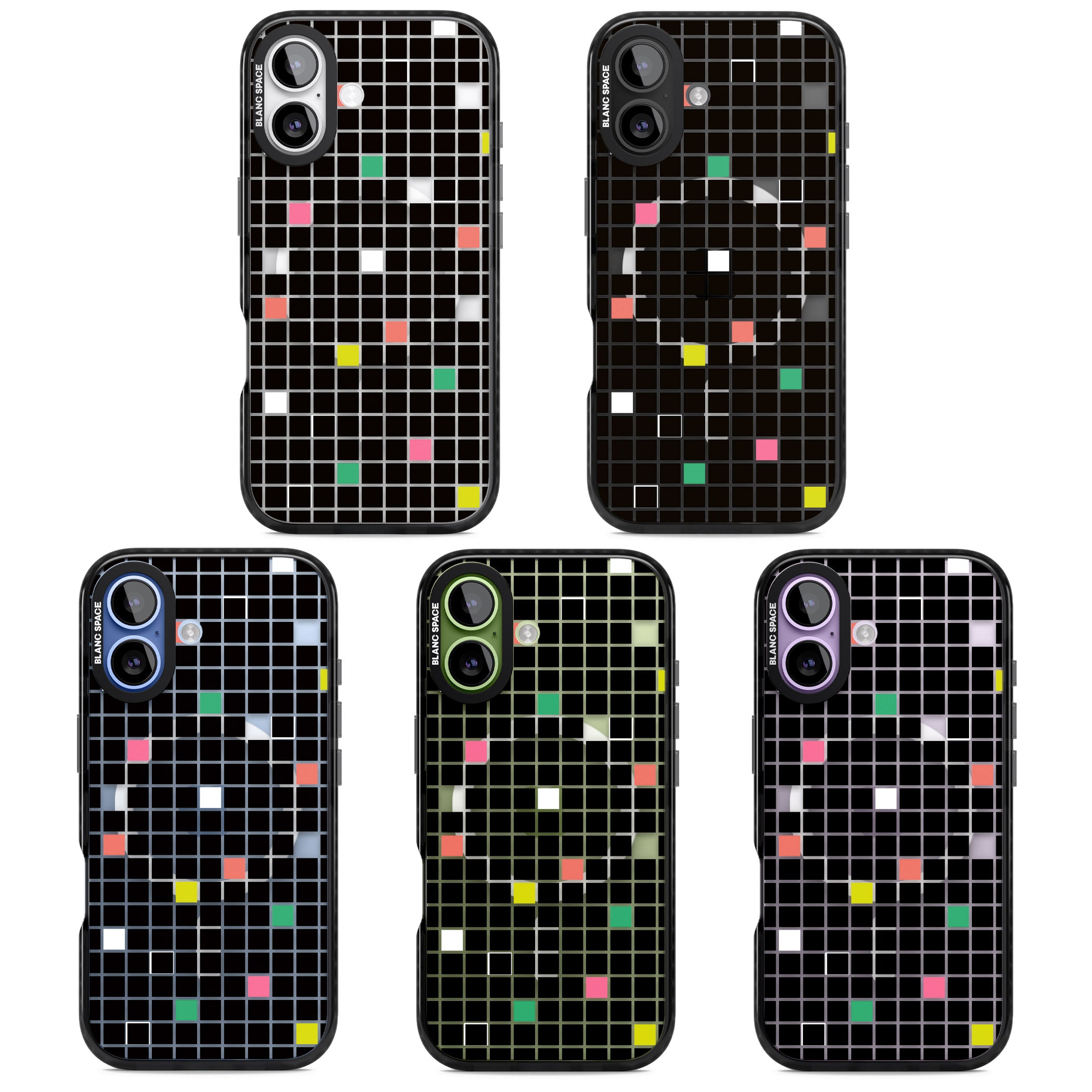 Vibrant Black Geometric Grid iPhone 17 Impact Pro Black Phone Case APT Impact Protection