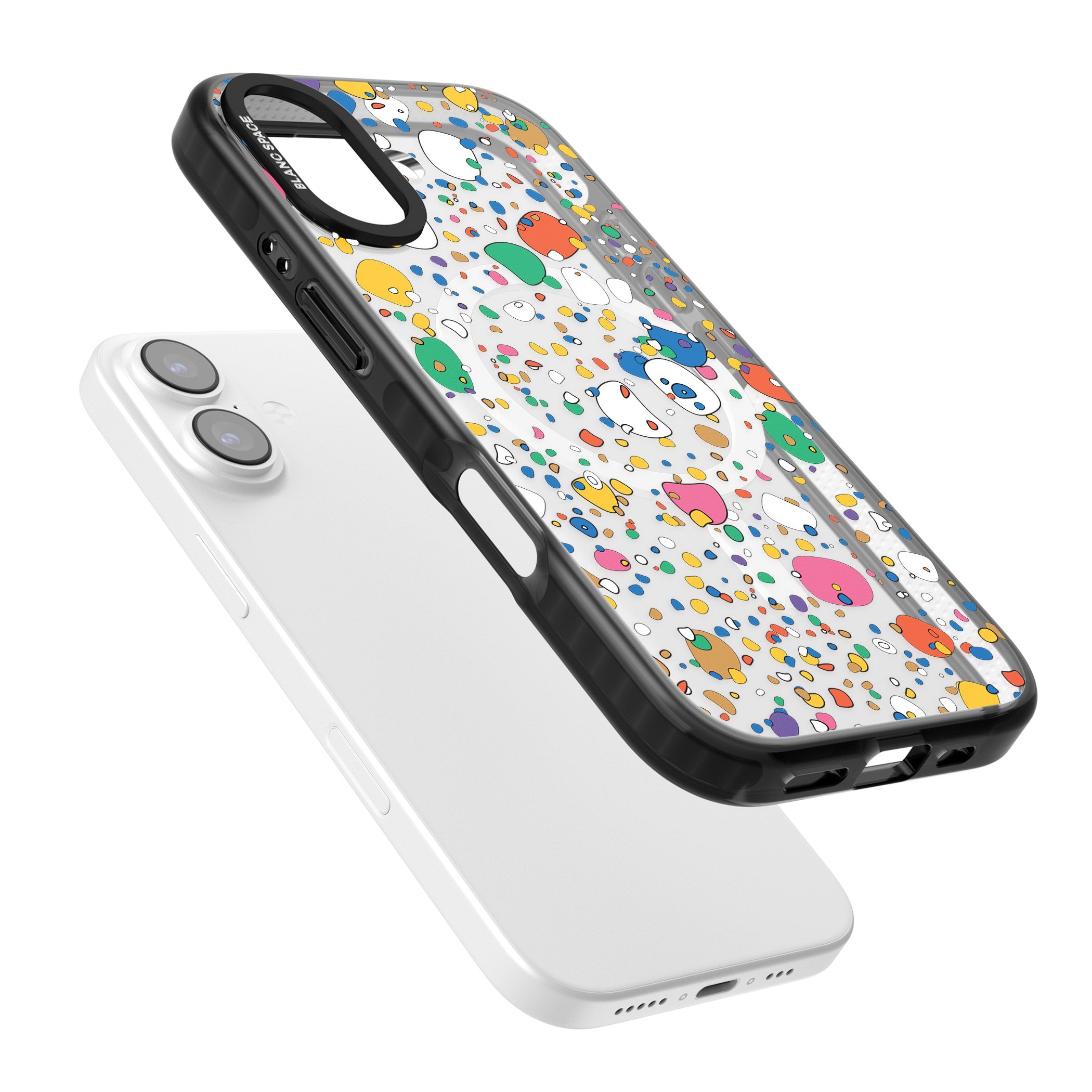 Colourful Confetti Pebbles iPhone 17 Impact Pro Black Phone Case Colours
