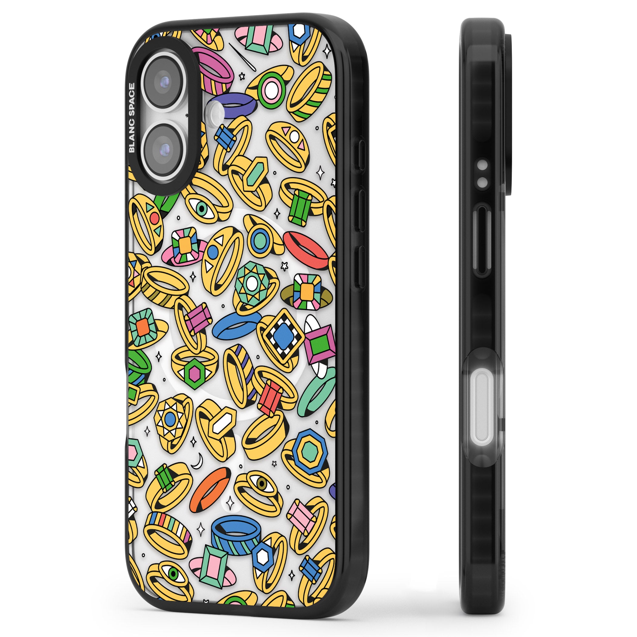 Gemstone Glitz iPhone 17 Impact Pro Black Phone Case Side Profile