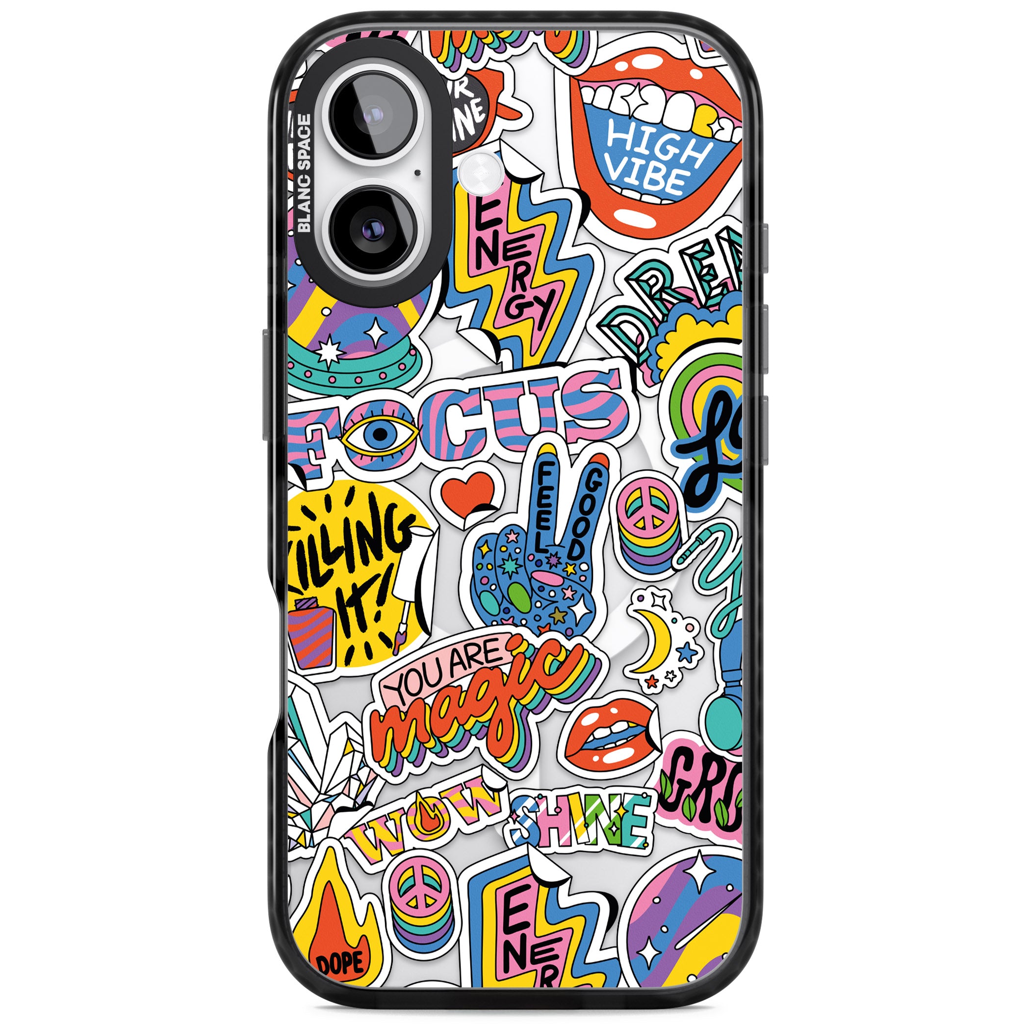 Magic Sticker Collage iPhone 17 Impact Pro Black Phone Case