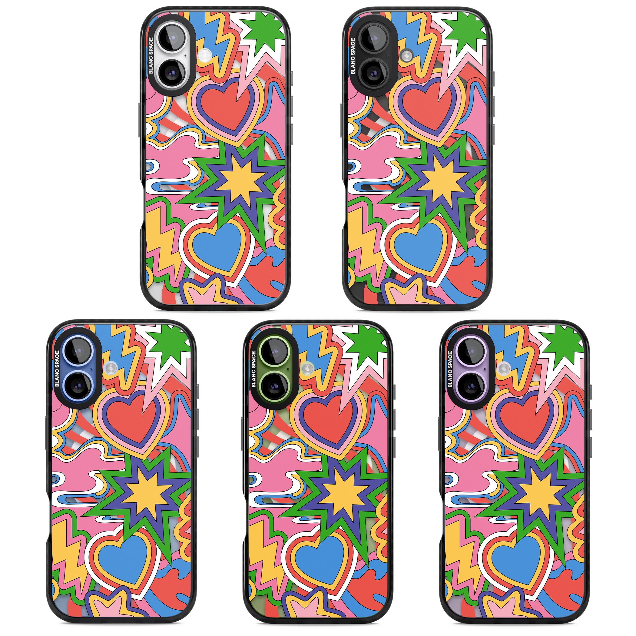 Psychedelic Pop Art Explosion iPhone 17 Impact Pro Black Phone Case APT Impact Protection