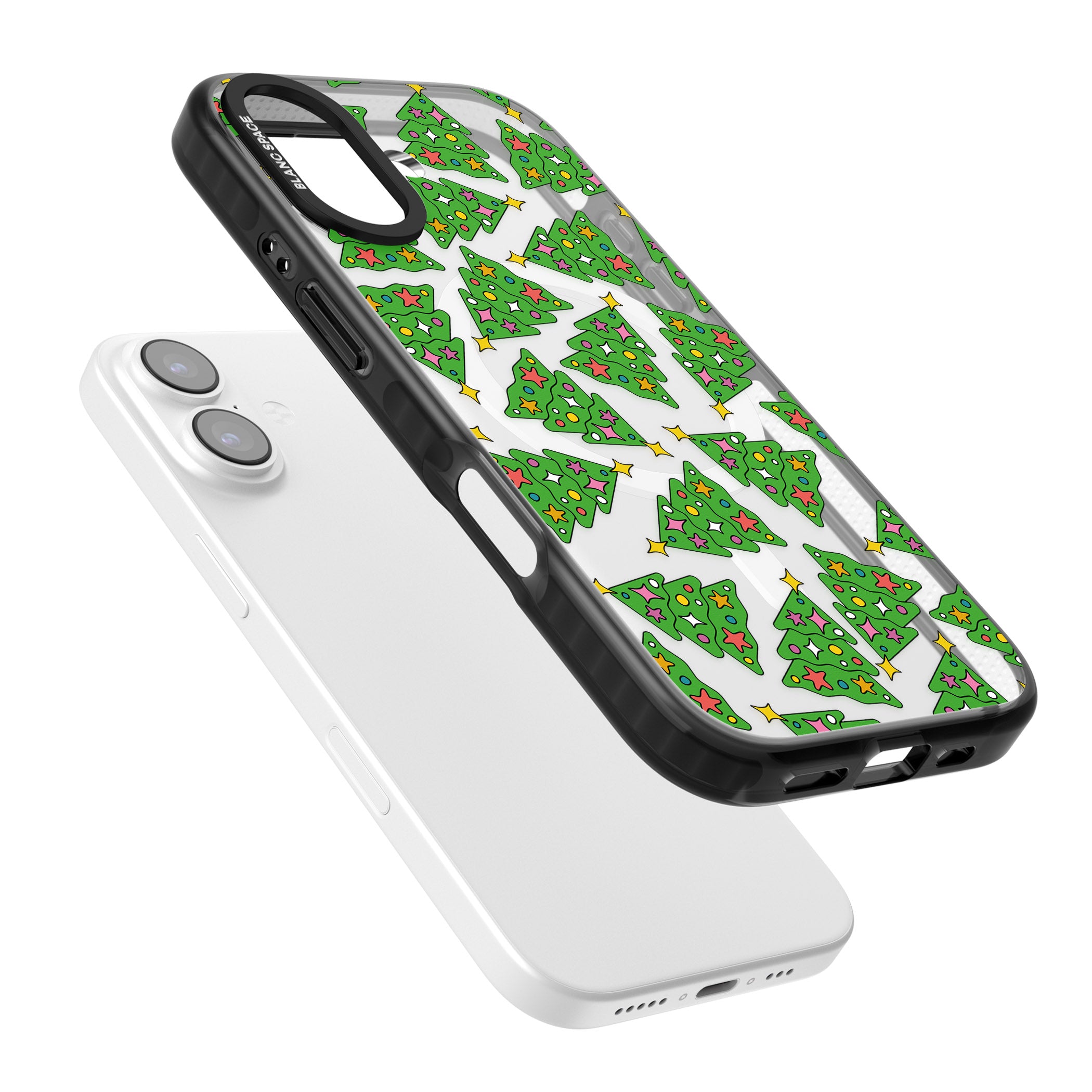 Christmas Tree Pattern iPhone 17 Impact Pro Black Phone Case Colours