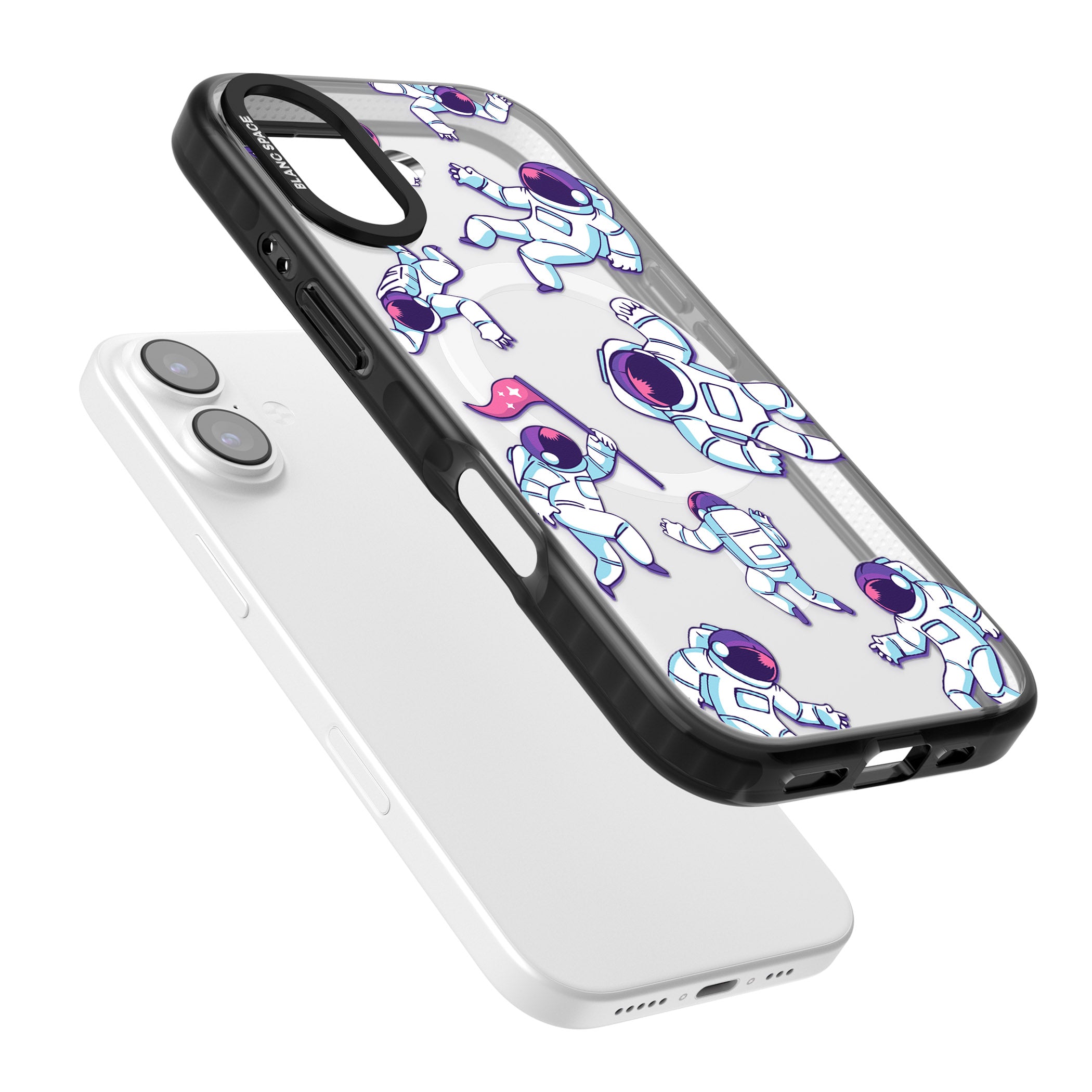 Astronaut Pattern iPhone 17 Impact Pro Black Phone Case Colours