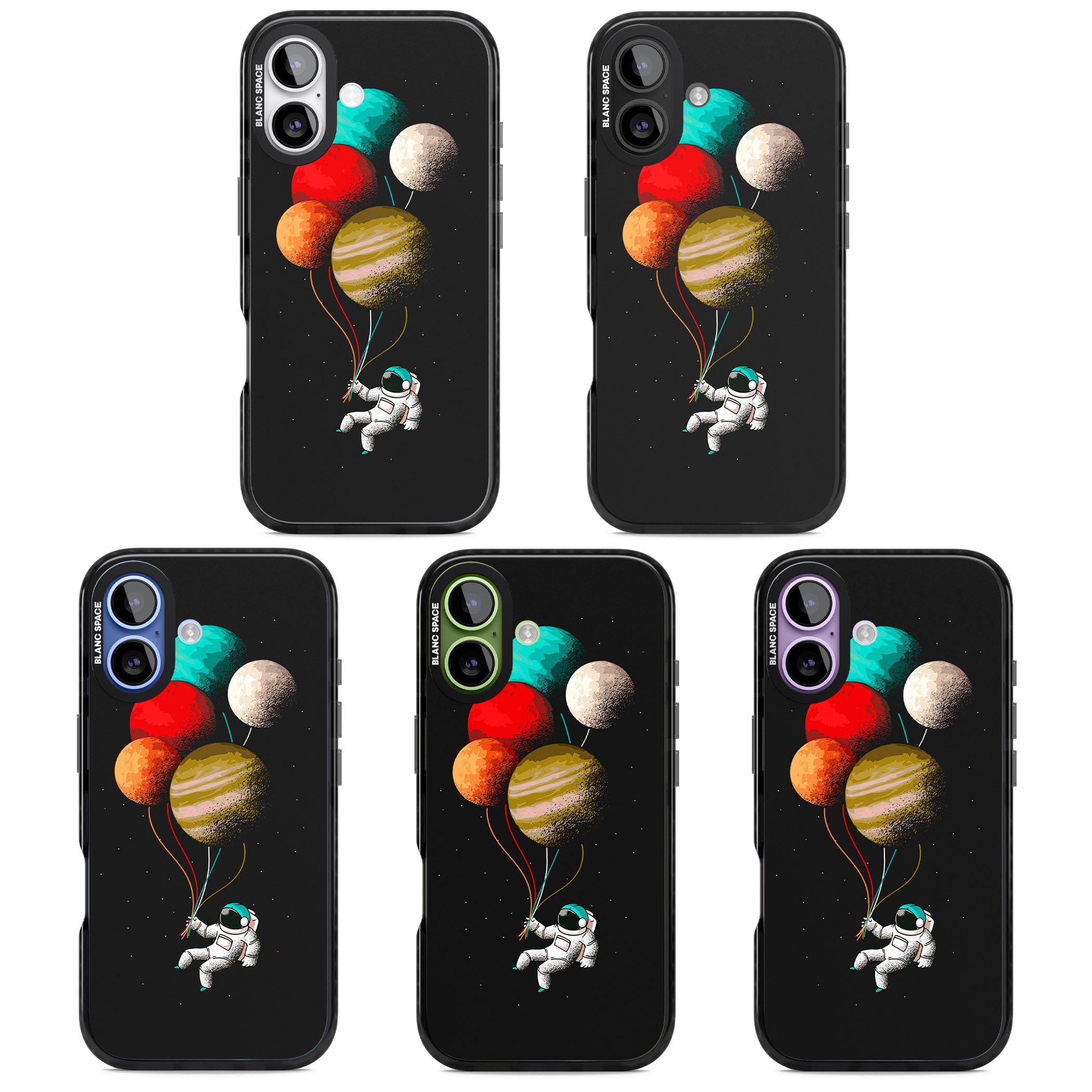 Astronaut Balloon Planets iPhone 17 Impact Pro Black Phone Case APT Impact Protection