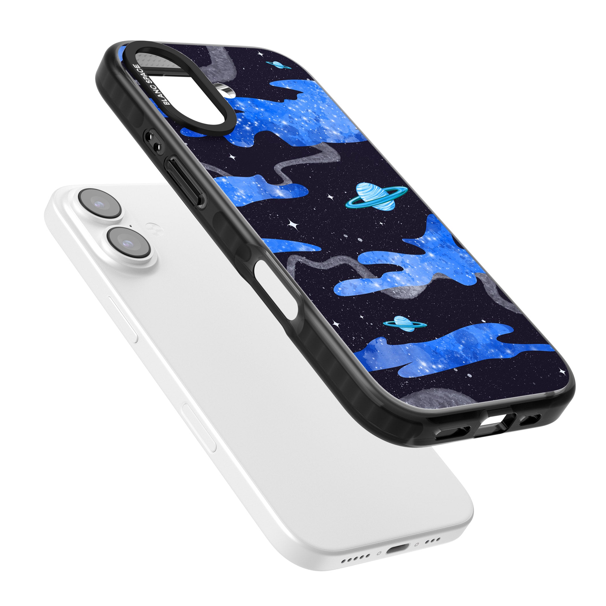 Blue Galaxy iPhone 17 Impact Pro Black Phone Case Colours