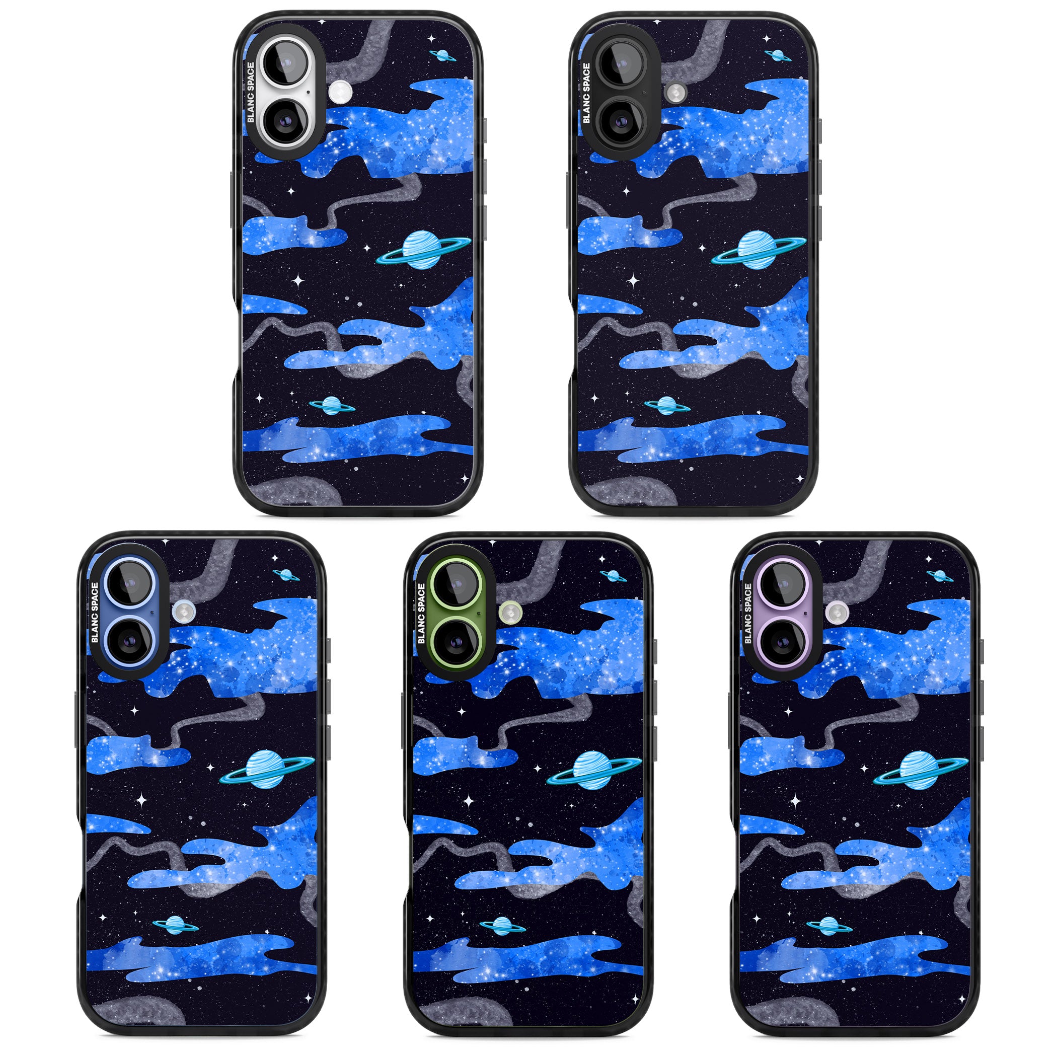 Blue Galaxy iPhone 17 Impact Pro Black Phone Case APT Impact Protection