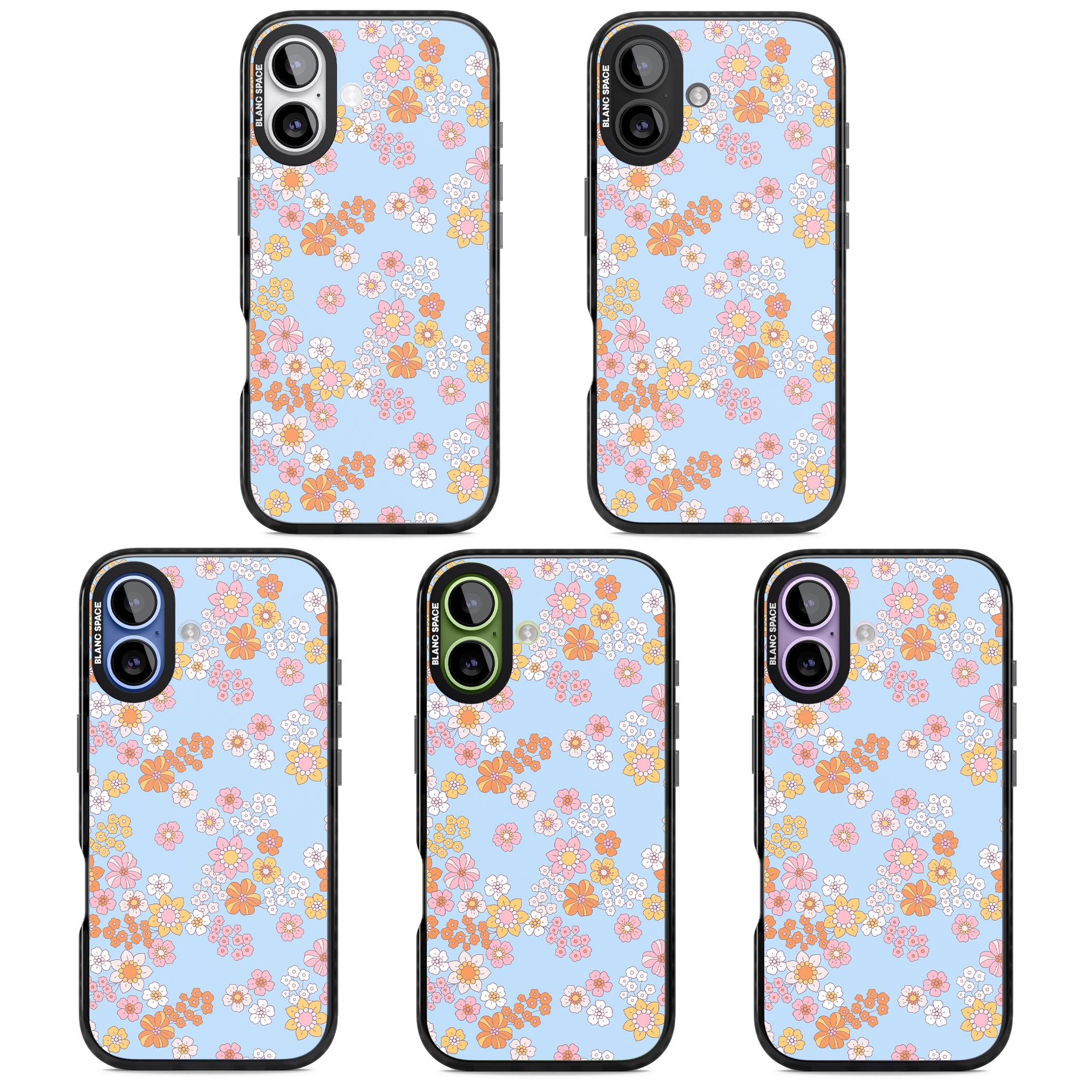 Lake Blue Flower Mix iPhone 17 Impact Pro Black Phone Case APT Impact Protection