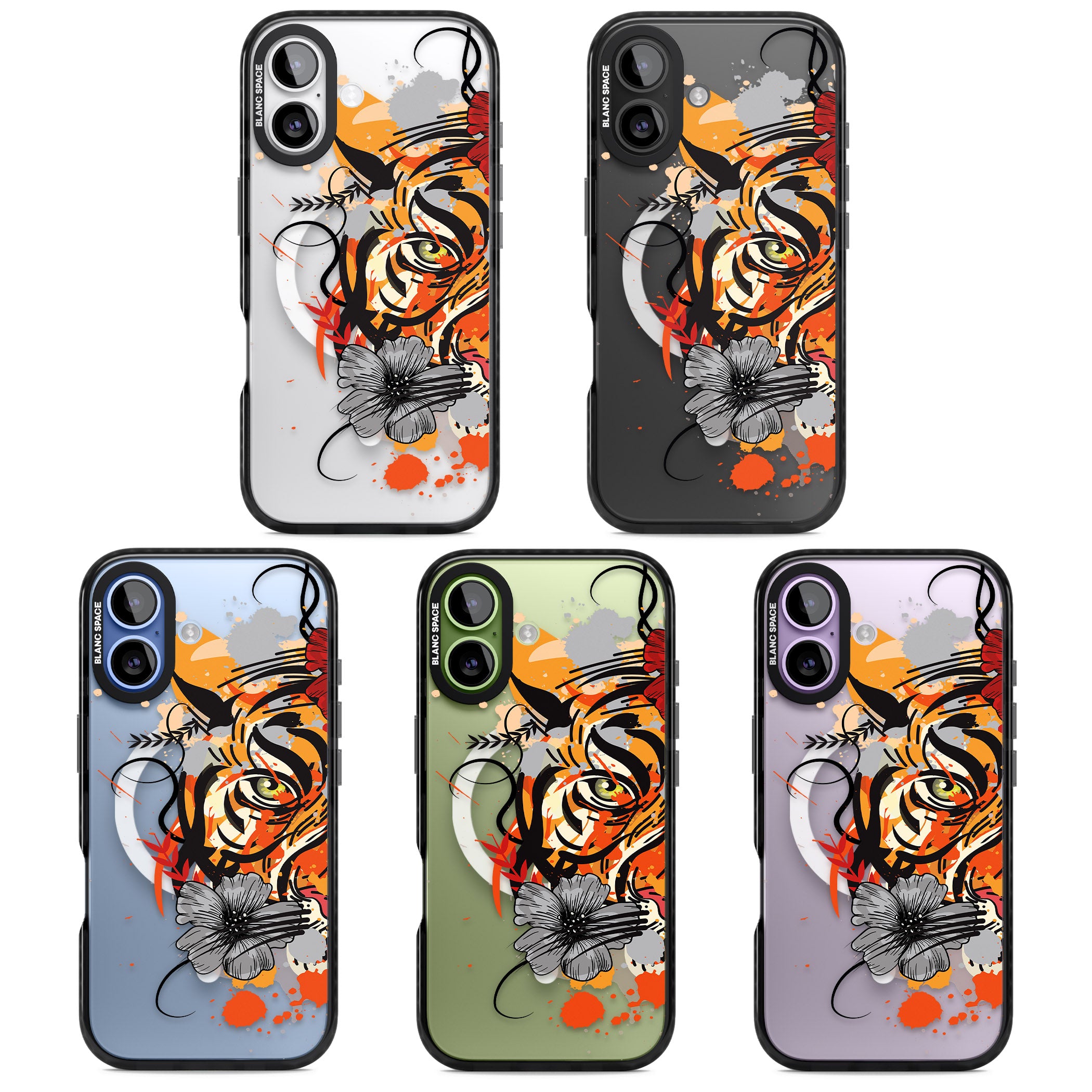Sugar Skull Tiger iPhone 17 Impact Pro Black Phone Case APT Impact Protection