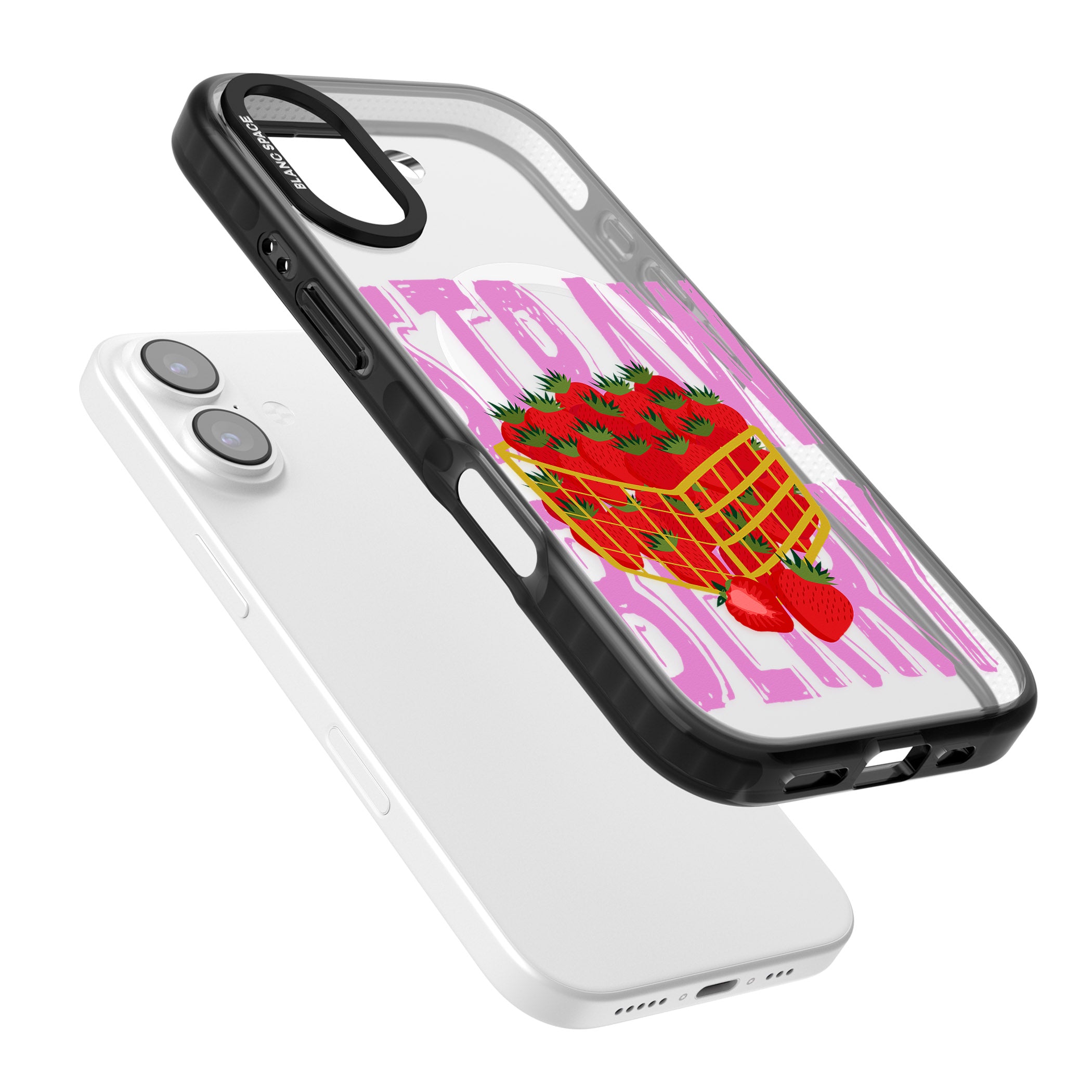 Strawberry Basket iPhone 17 Impact Pro Black Phone Case Colours