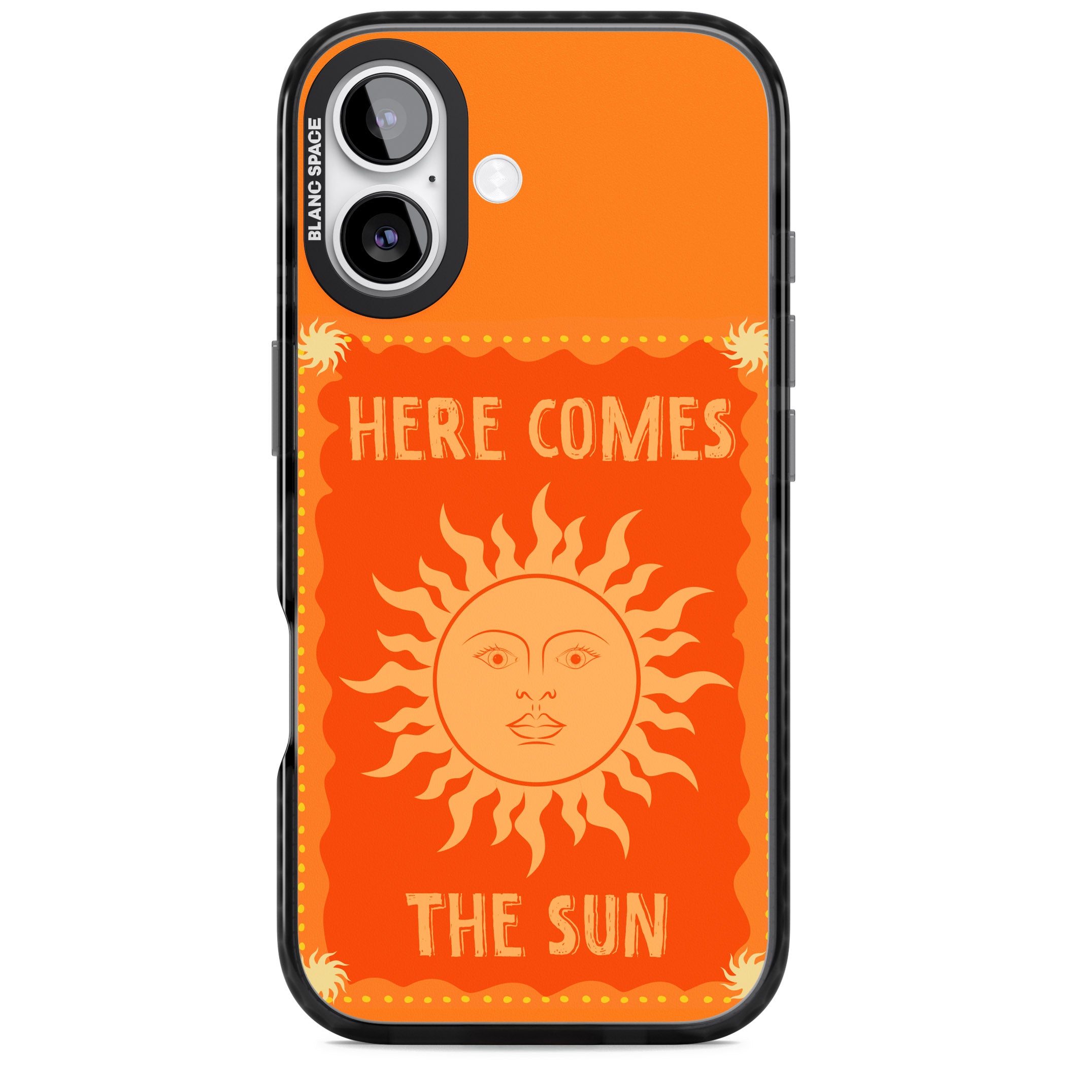 Retro Here Comes The Sun iPhone 17 Impact Pro Black Phone Case