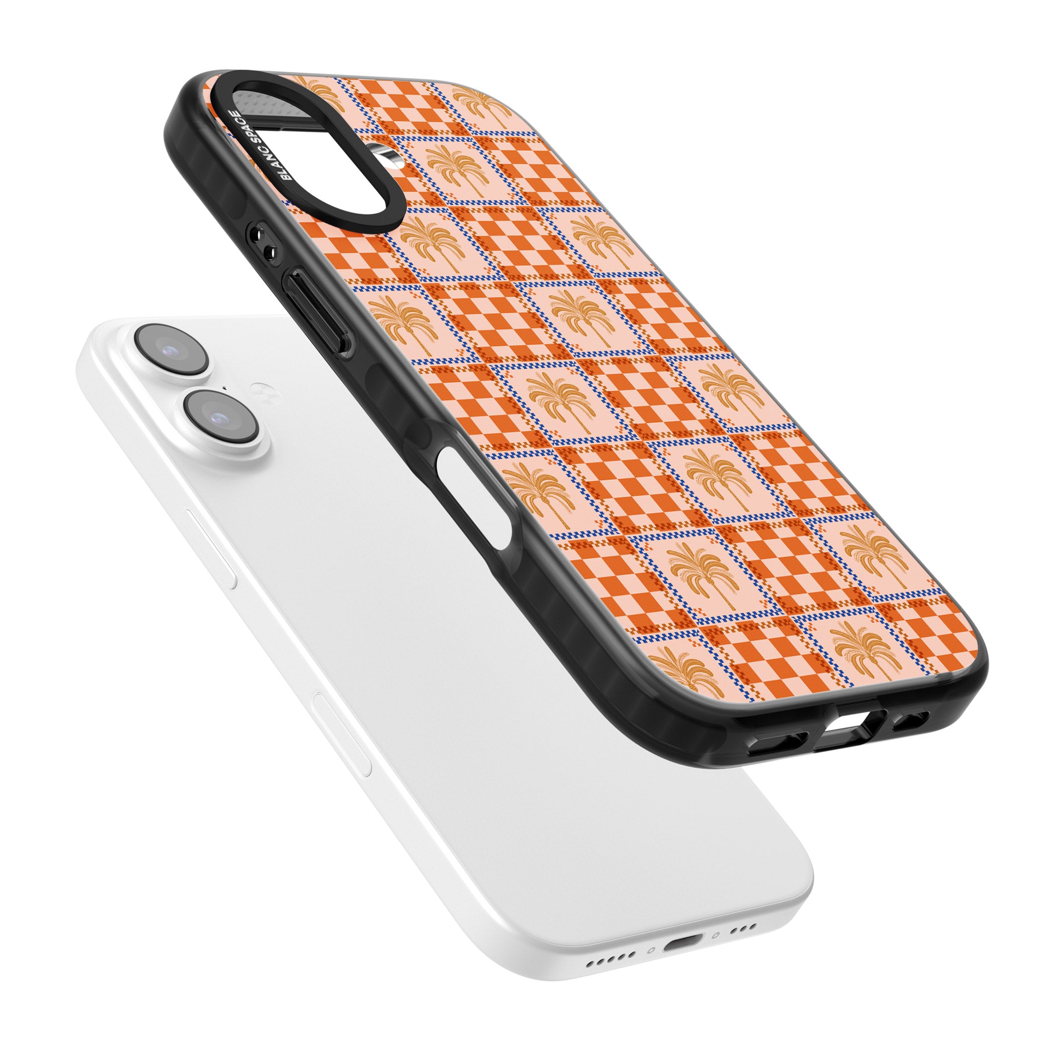 Terracotta Summer Checked iPhone 17 Impact Pro Black Phone Case Colours