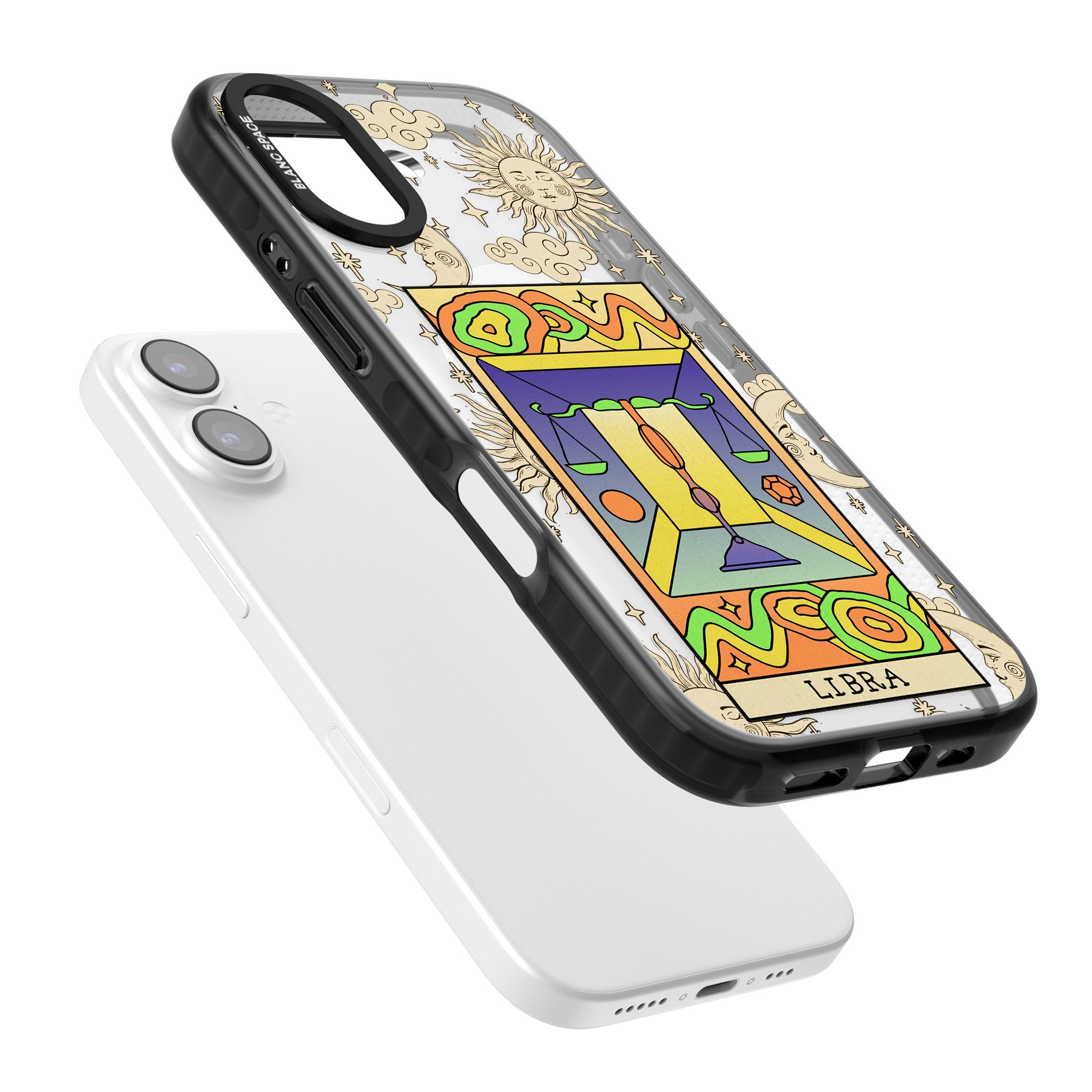 Celestial Zodiac Libra iPhone 17 Impact Pro Black Phone Case Colours