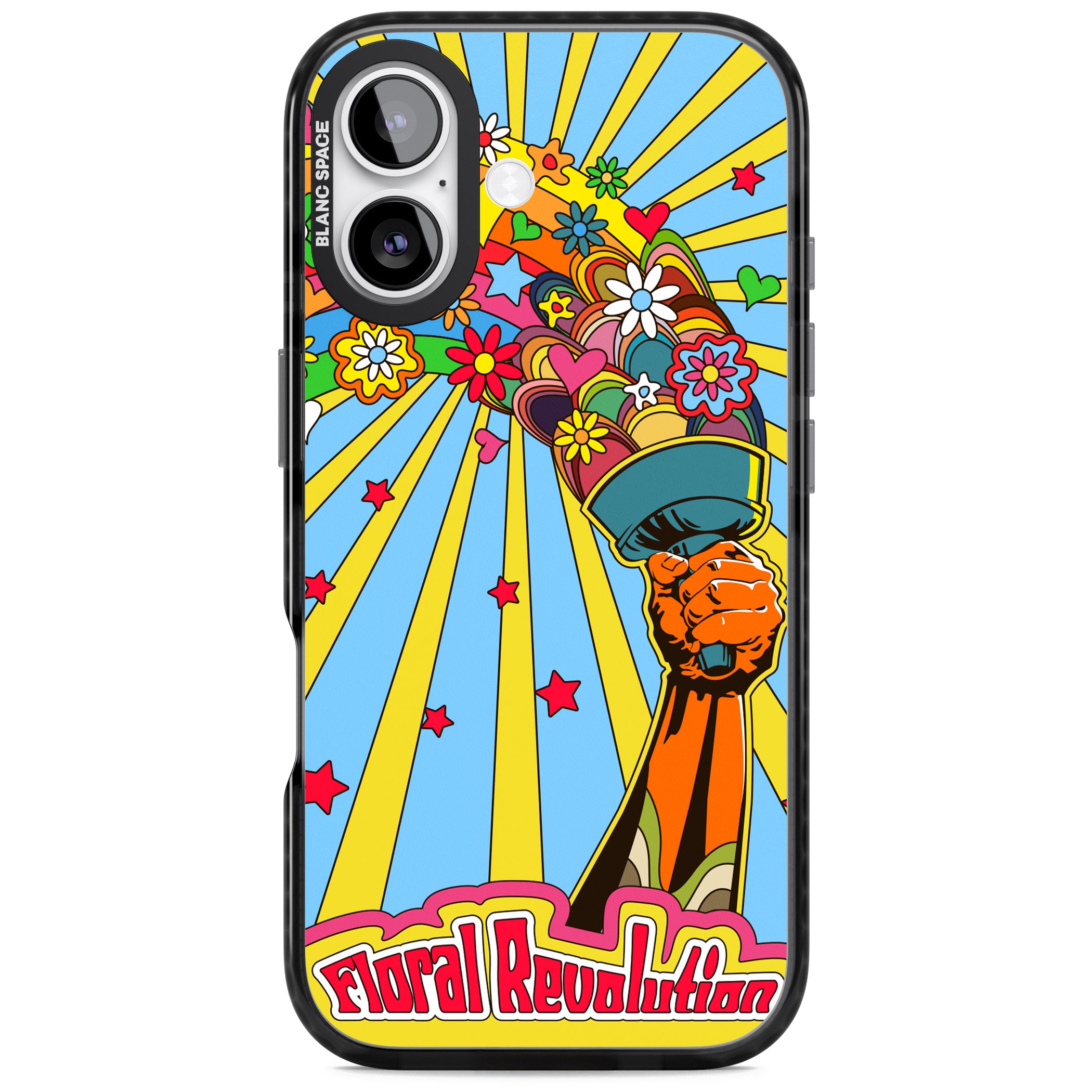 Floral Revolution iPhone 17 Impact Pro Black Phone Case