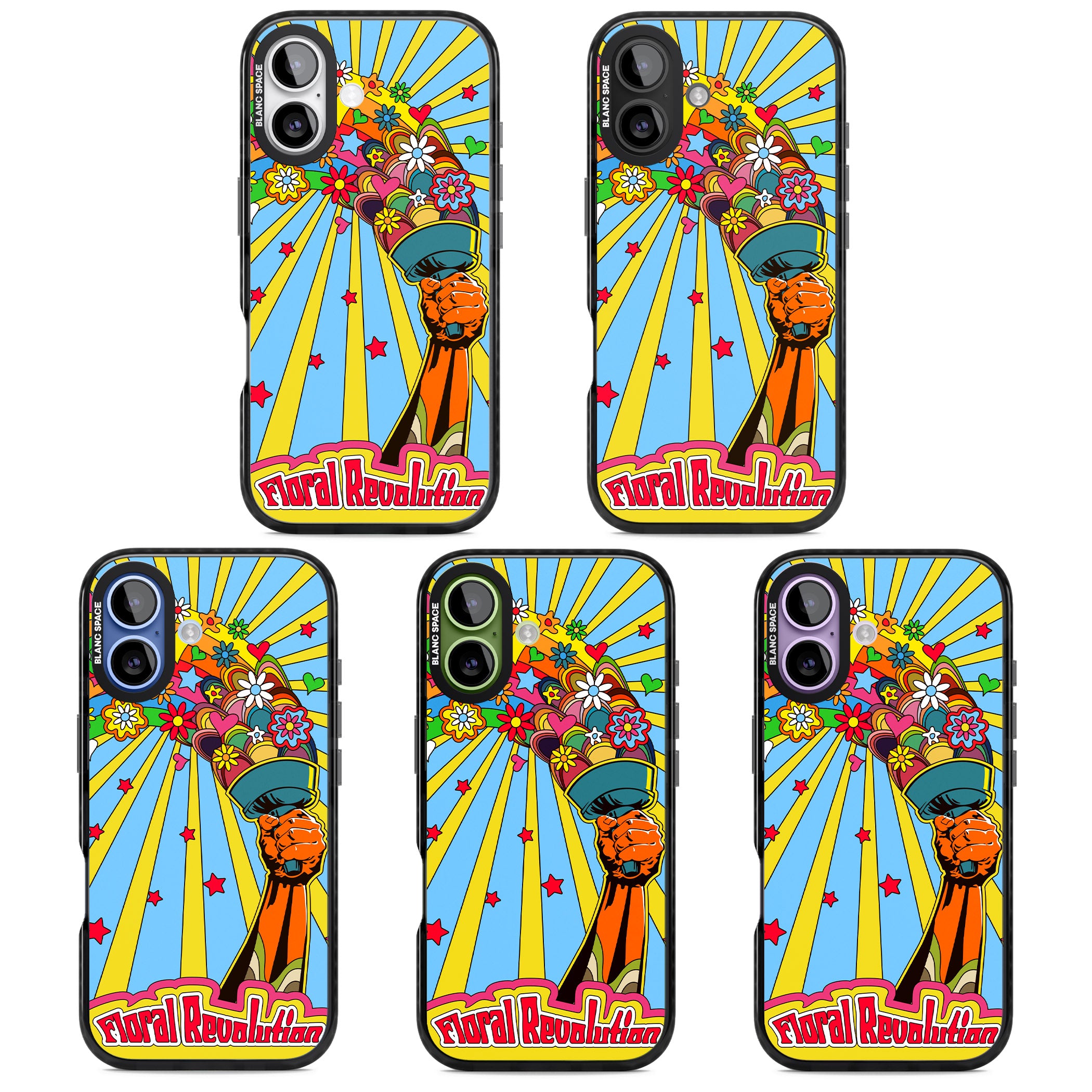 Floral Revolution iPhone 17 Impact Pro Black Phone Case APT Impact Protection