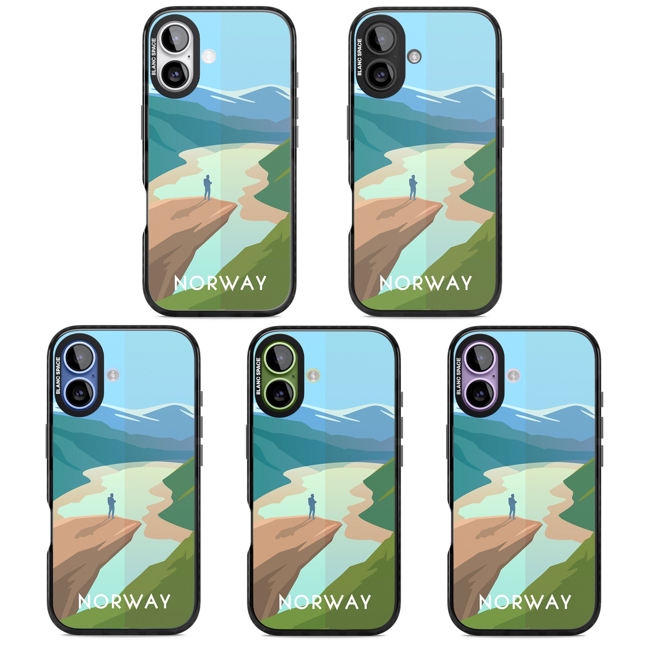 Vintage Travel Poster Norway iPhone 17 Impact Pro Black Phone Case APT Impact Protection