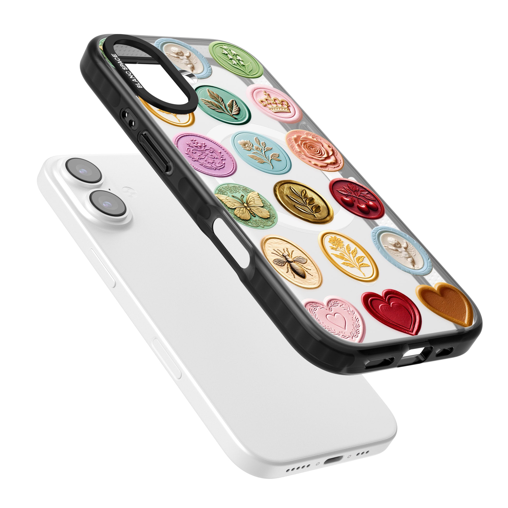 Vintage Wax Seal Pattern iPhone 17 Impact Pro Black Phone Case Colours