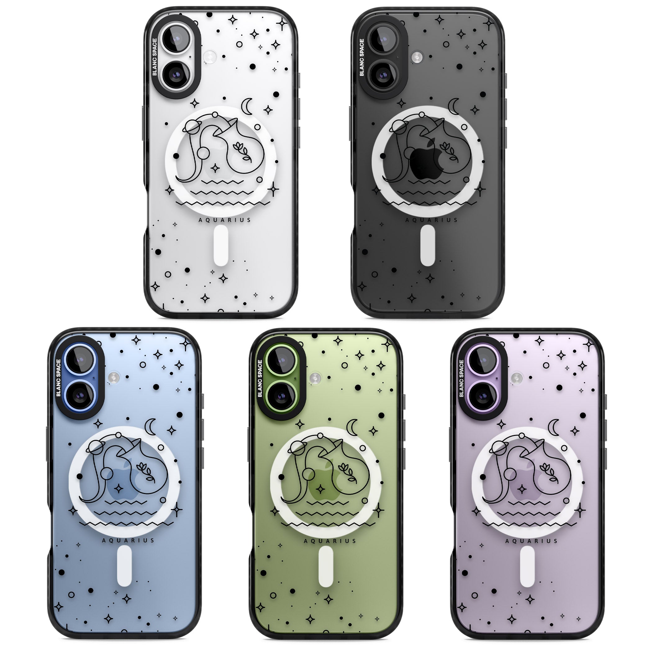 Aquarius Zodiac Symbol iPhone 17 Impact Pro Black Phone Case APT Impact Protection