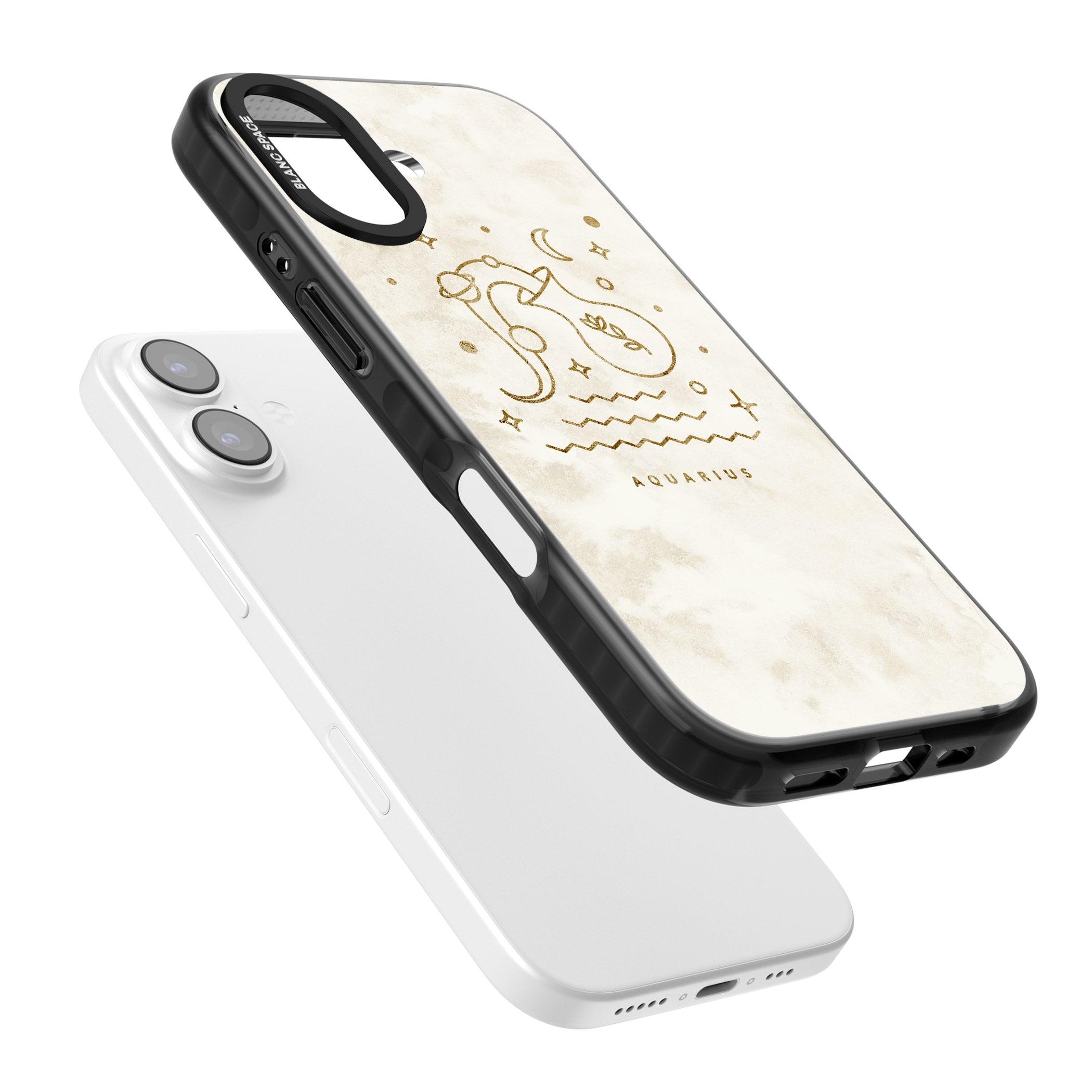 Aquarius Golden Emblem iPhone 17 Impact Pro Black Phone Case Colours
