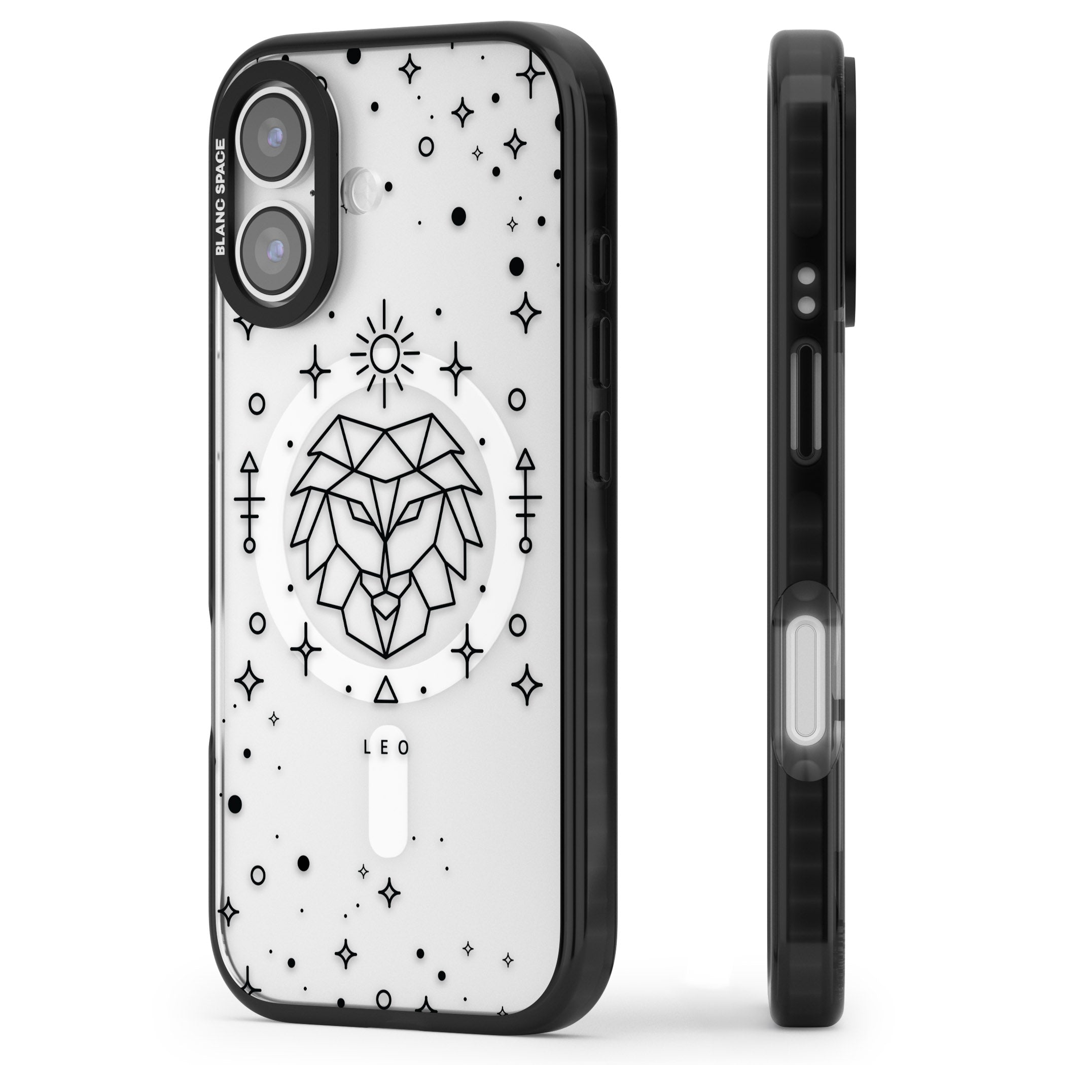 Leo Zodiac iPhone 17 Impact Pro Black Phone Case Side Profile
