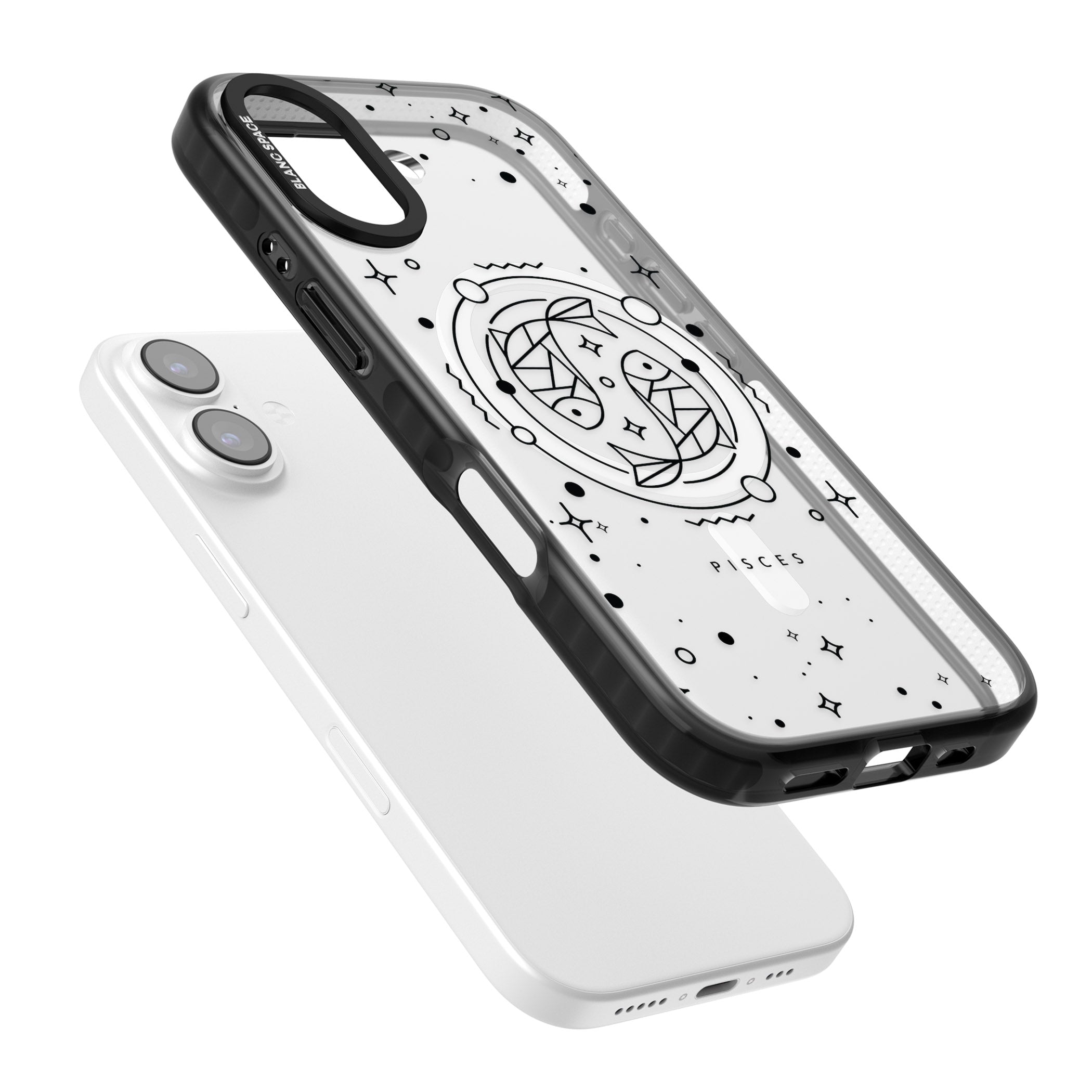 Pisces Emblem Transparent iPhone 17 Impact Pro Black Phone Case Colours