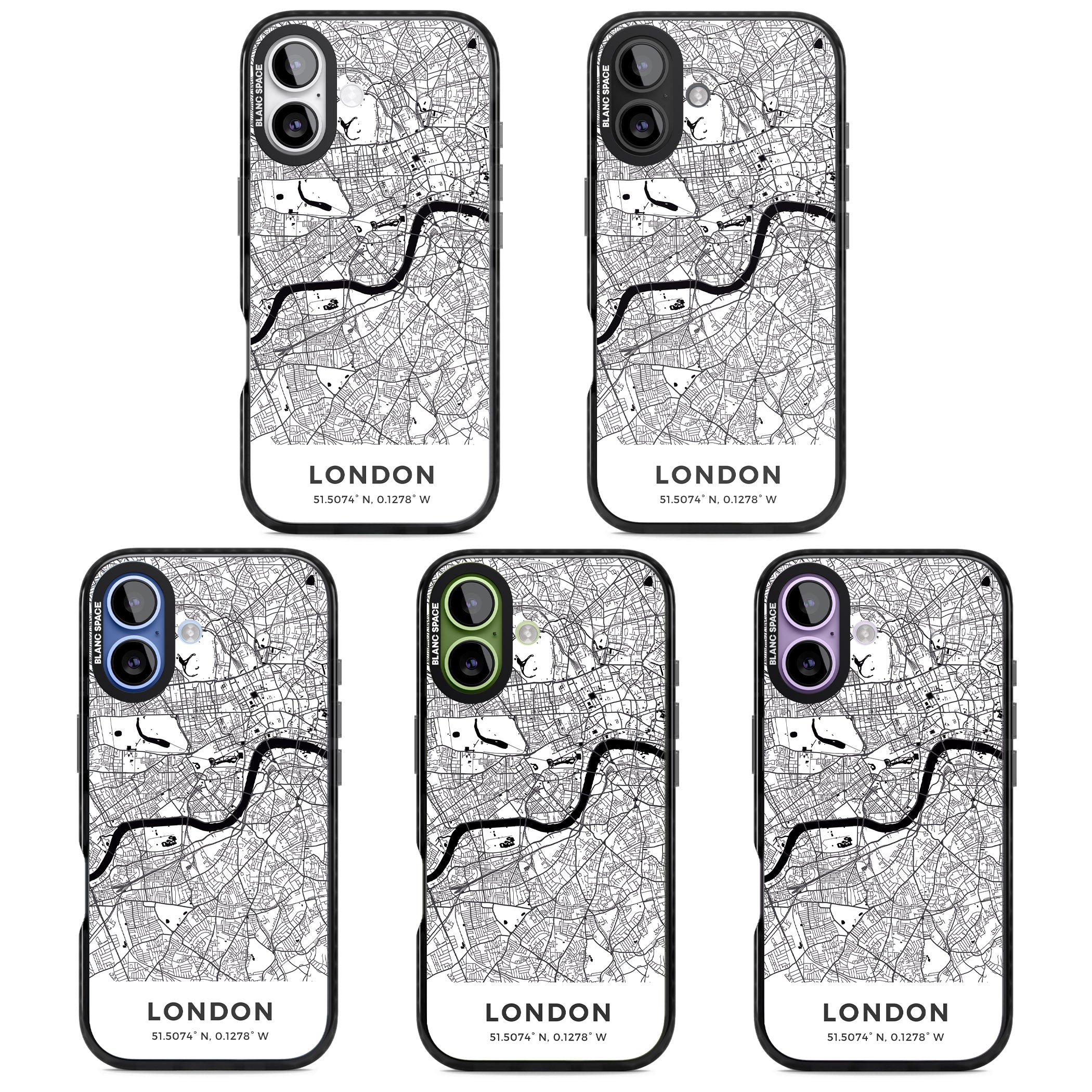 London Map iPhone 17 Impact Black Phone Case APT Impact Protection