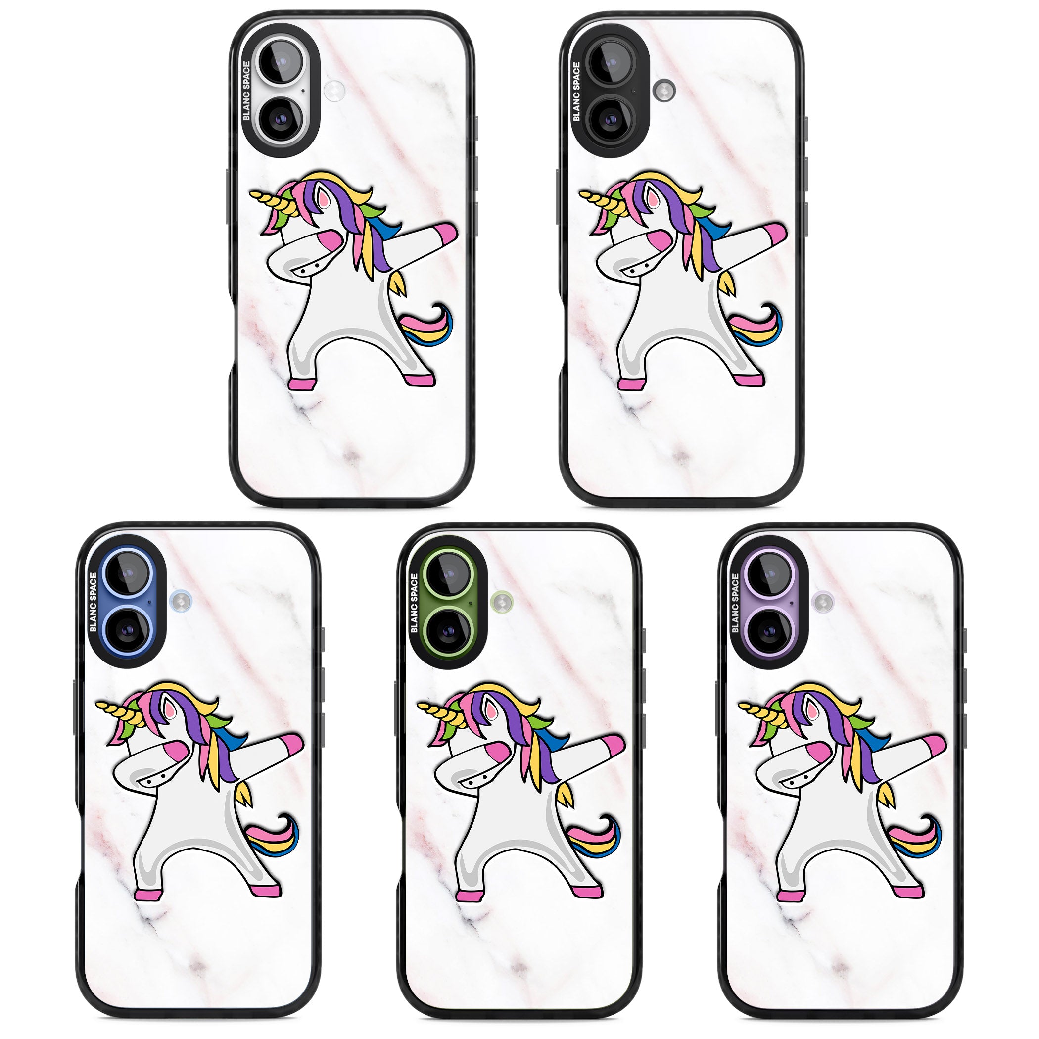 Designer Marble Unicorn Dab iPhone 17 Impact Black Phone Case APT Impact Protection
