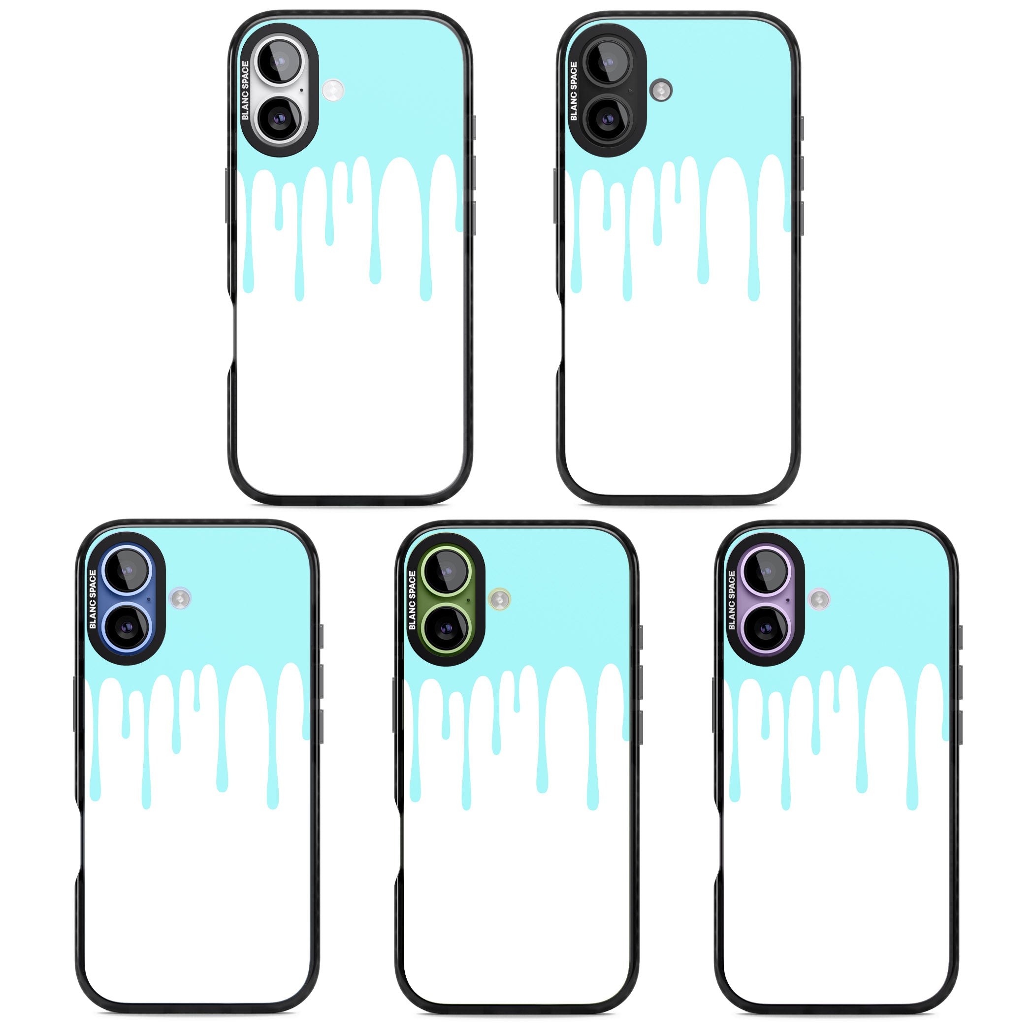 Melted Teal Drip iPhone 17 Impact Black Phone Case APT Impact Protection