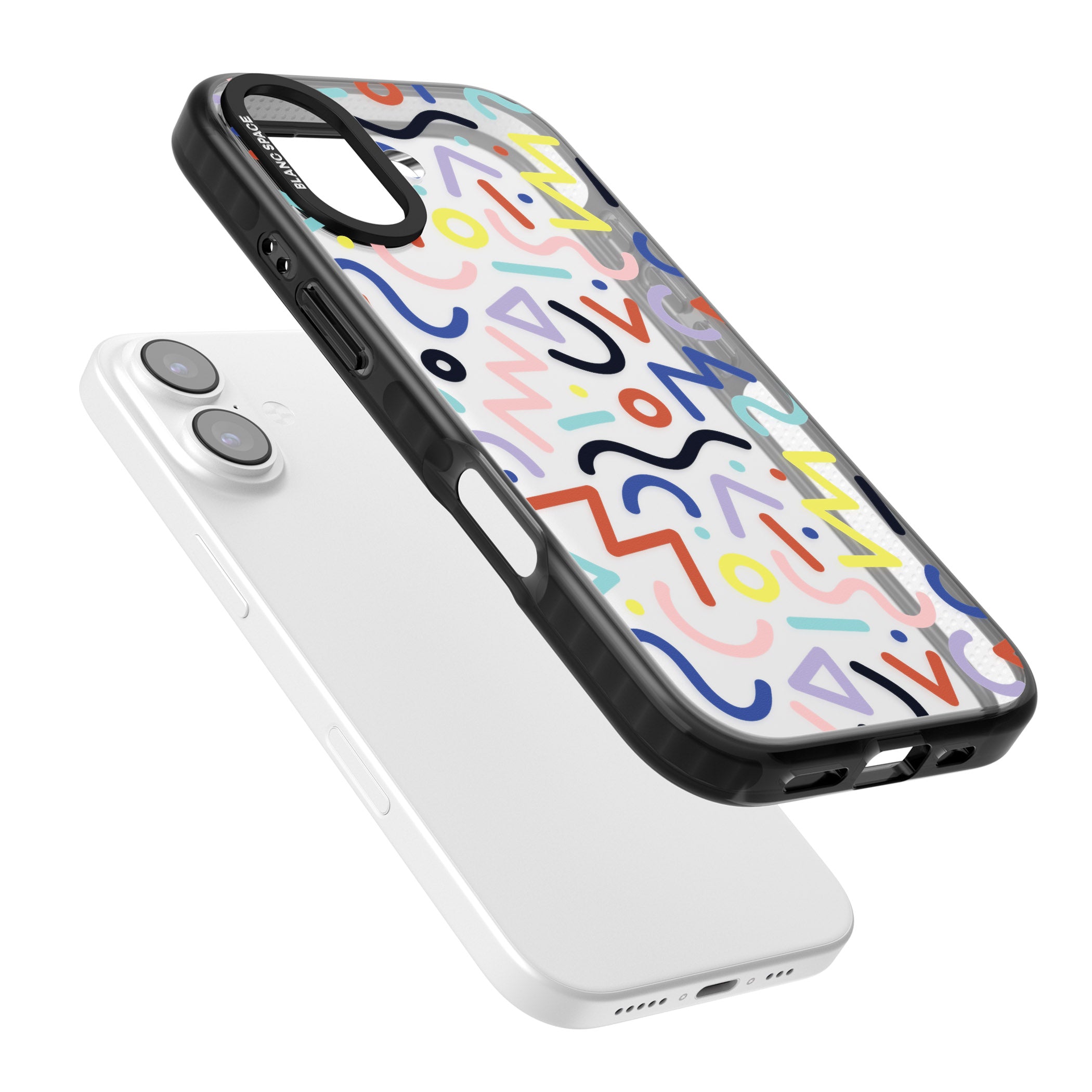 Memphis Retro Pattern iPhone 17 Impact Black Phone Case Colours