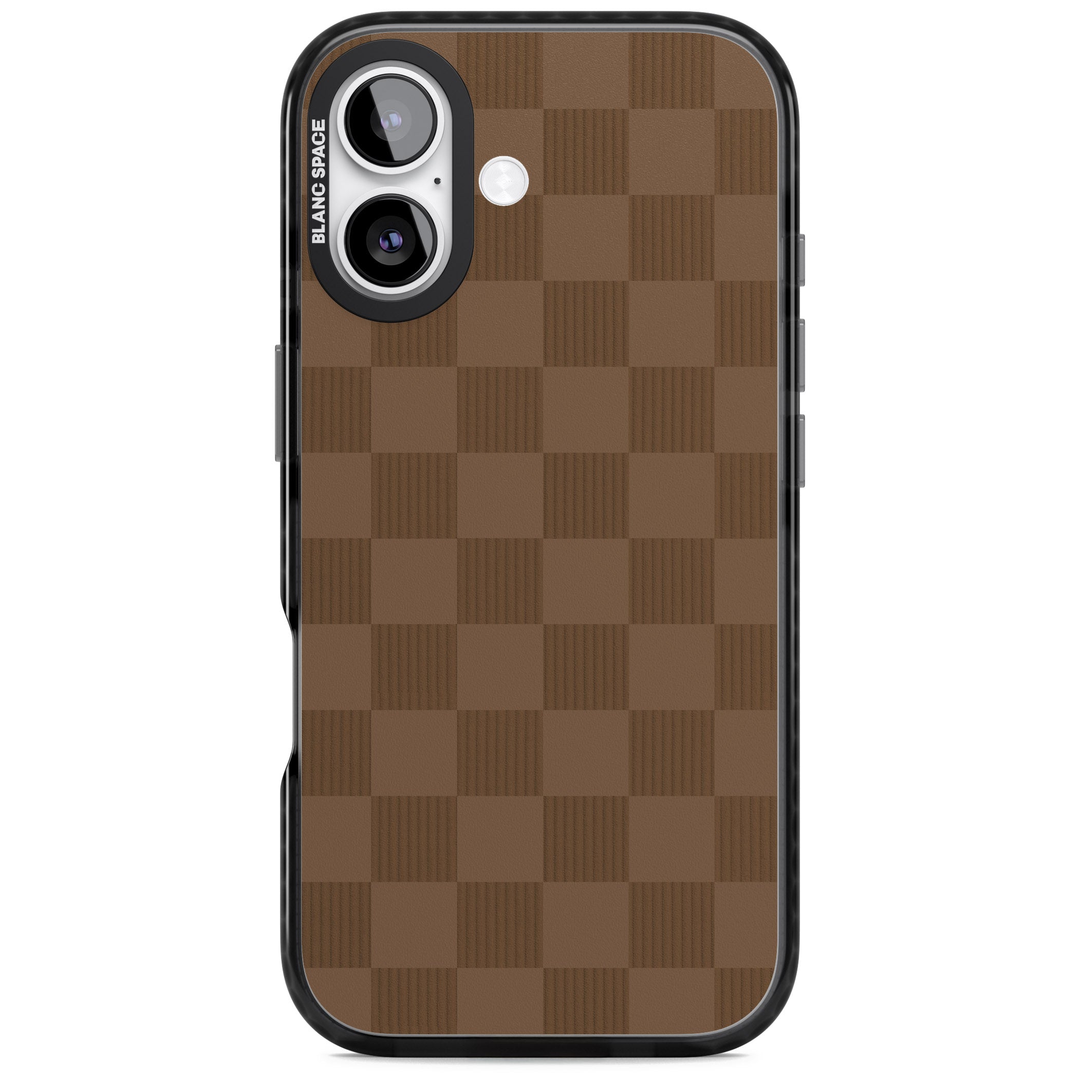 Chocolate Checkered iPhone 17 Impact Black Phone Case