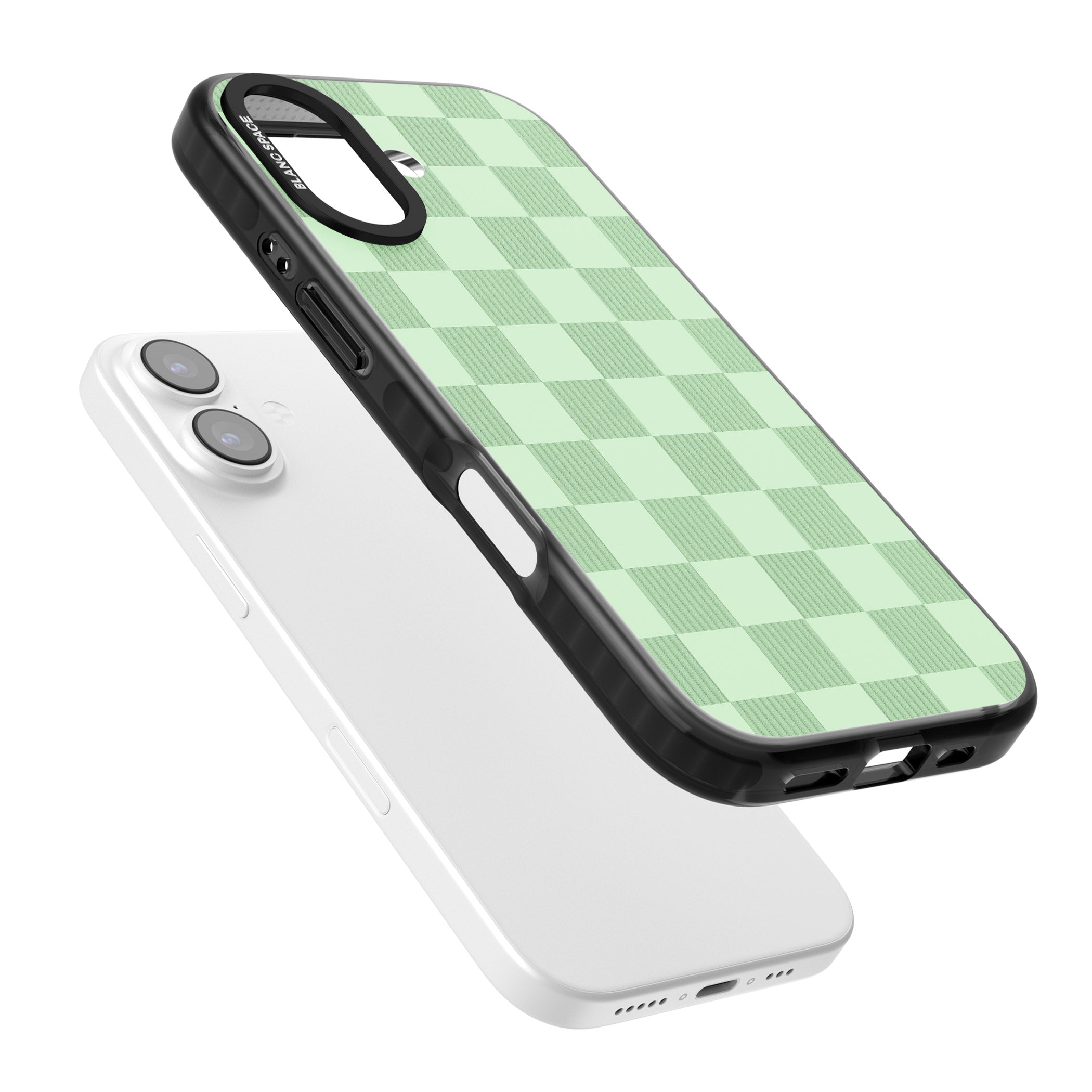 Seafoam Checkered iPhone 17 Impact Black Phone Case Colours